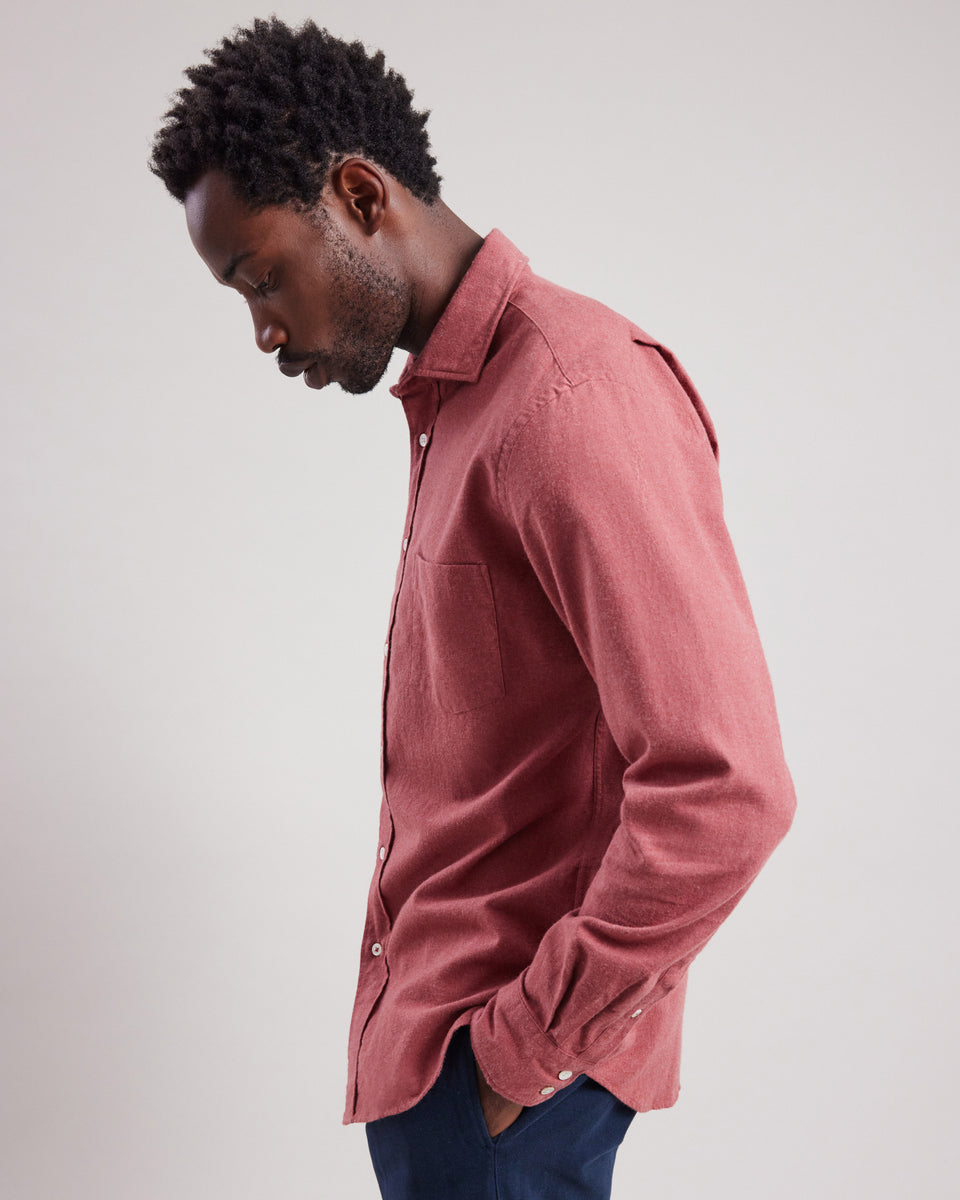 Chemise Homme en flanelle de coton Rouge Paul - Image principale