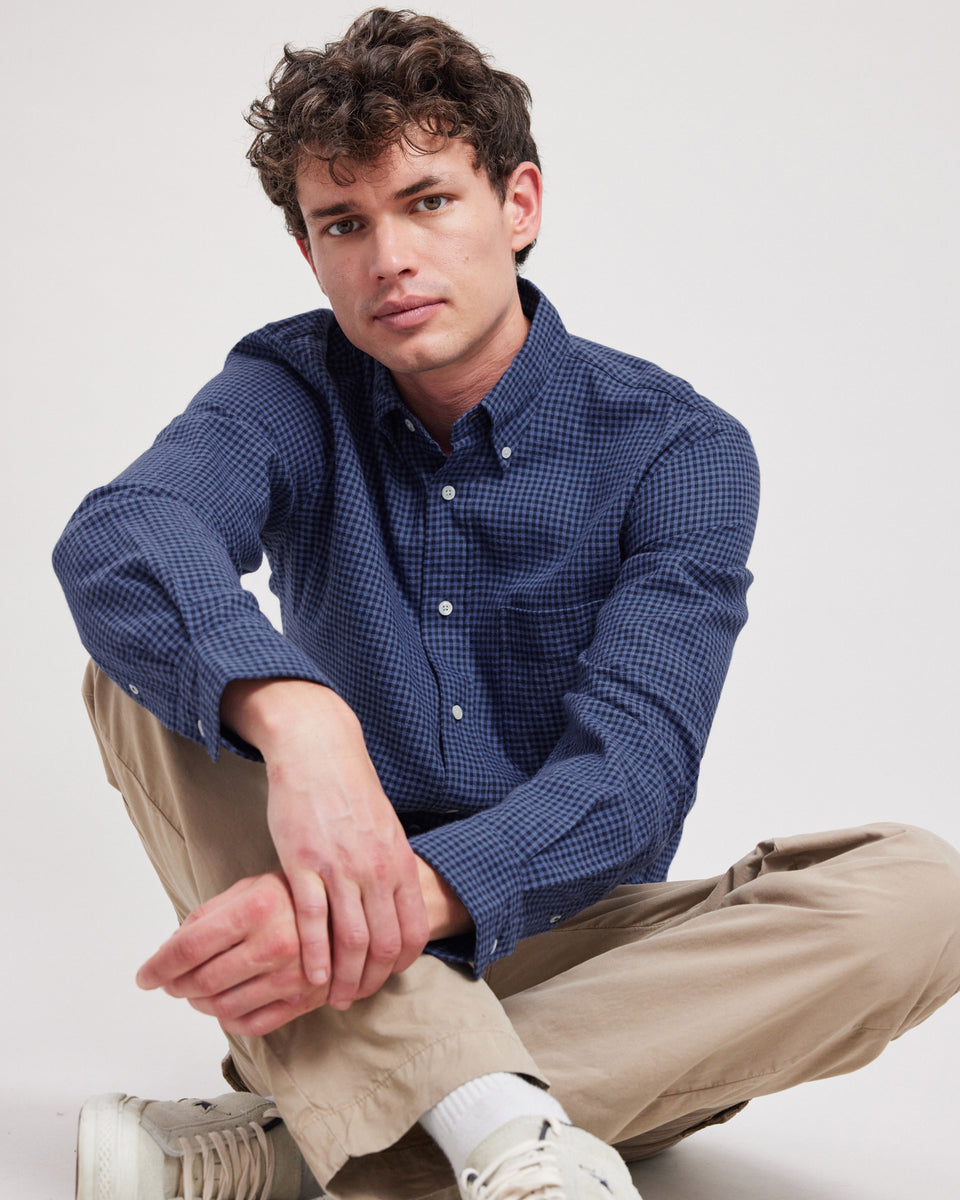 Chemise Homme en flanelle à carreaux Indigo Pitt - Image principale