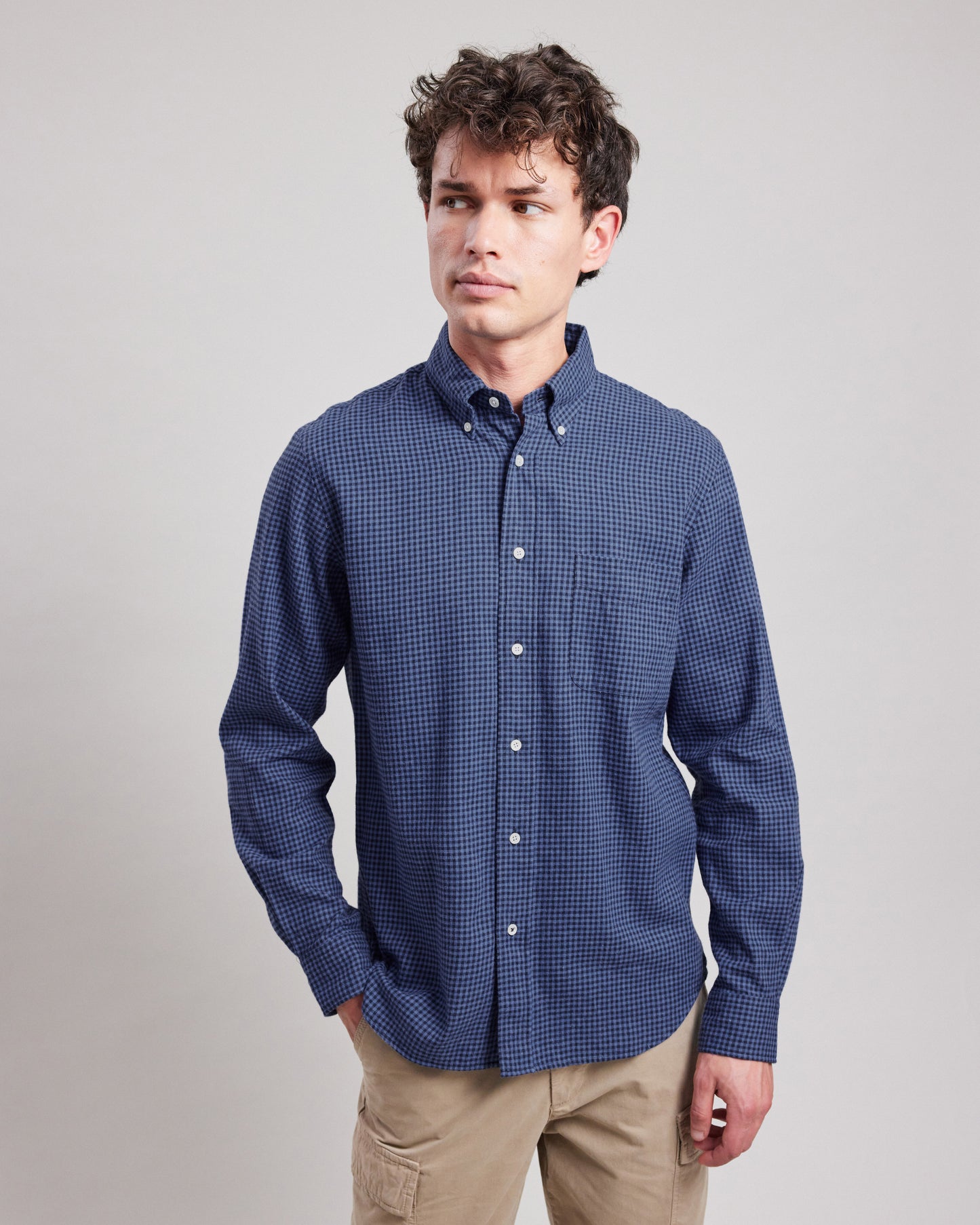 Chemise Homme en flanelle à carreaux Indigo Pitt