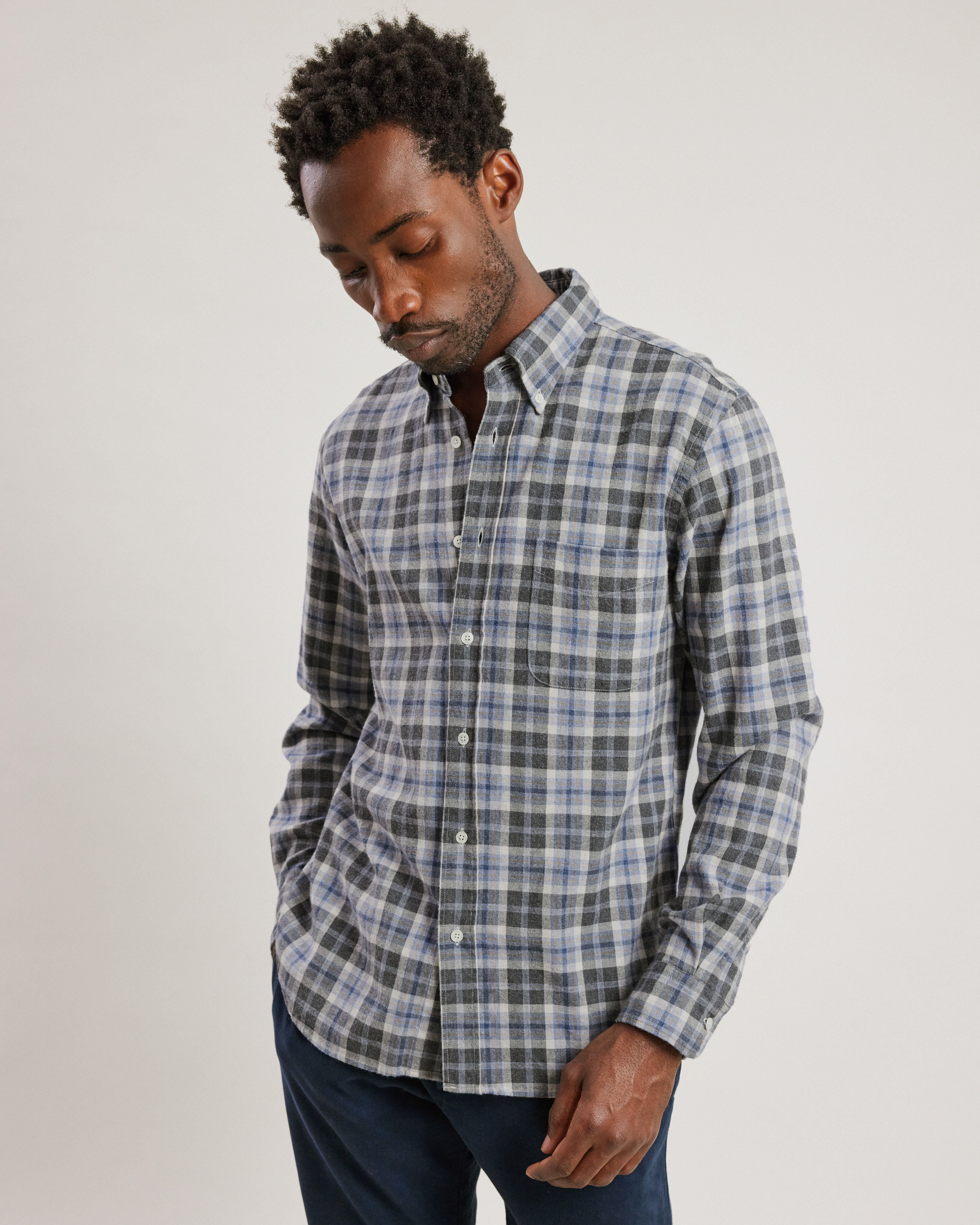 Chemise flanelle homme uni sale