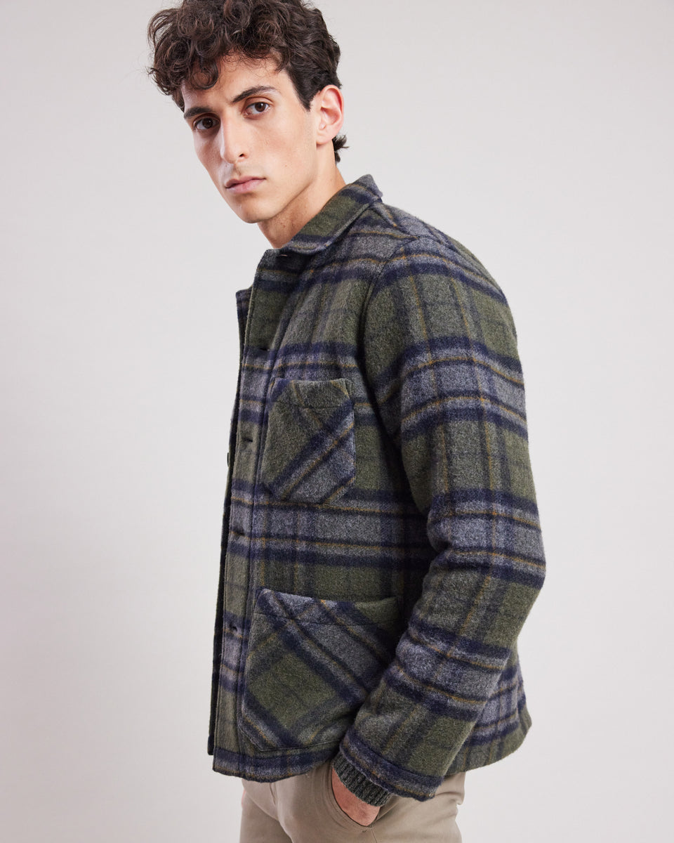 Perry Men's Forest Green tartan wool blend Jacket - Image alternative