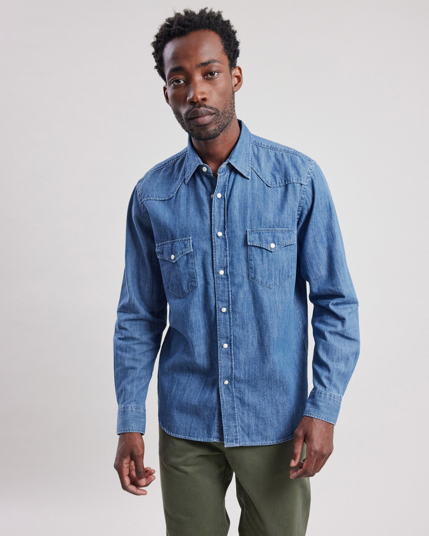 Phoenix Men's Indigo denim eco ring Shirt