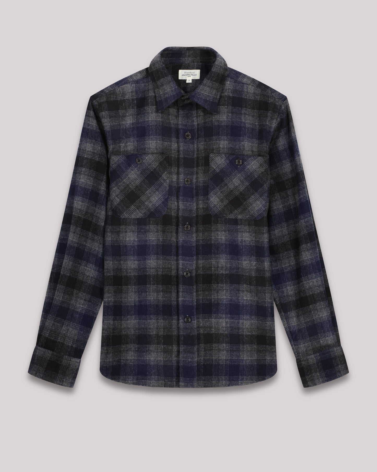 Percey Men's Navy Blue plaid flannel Shirt