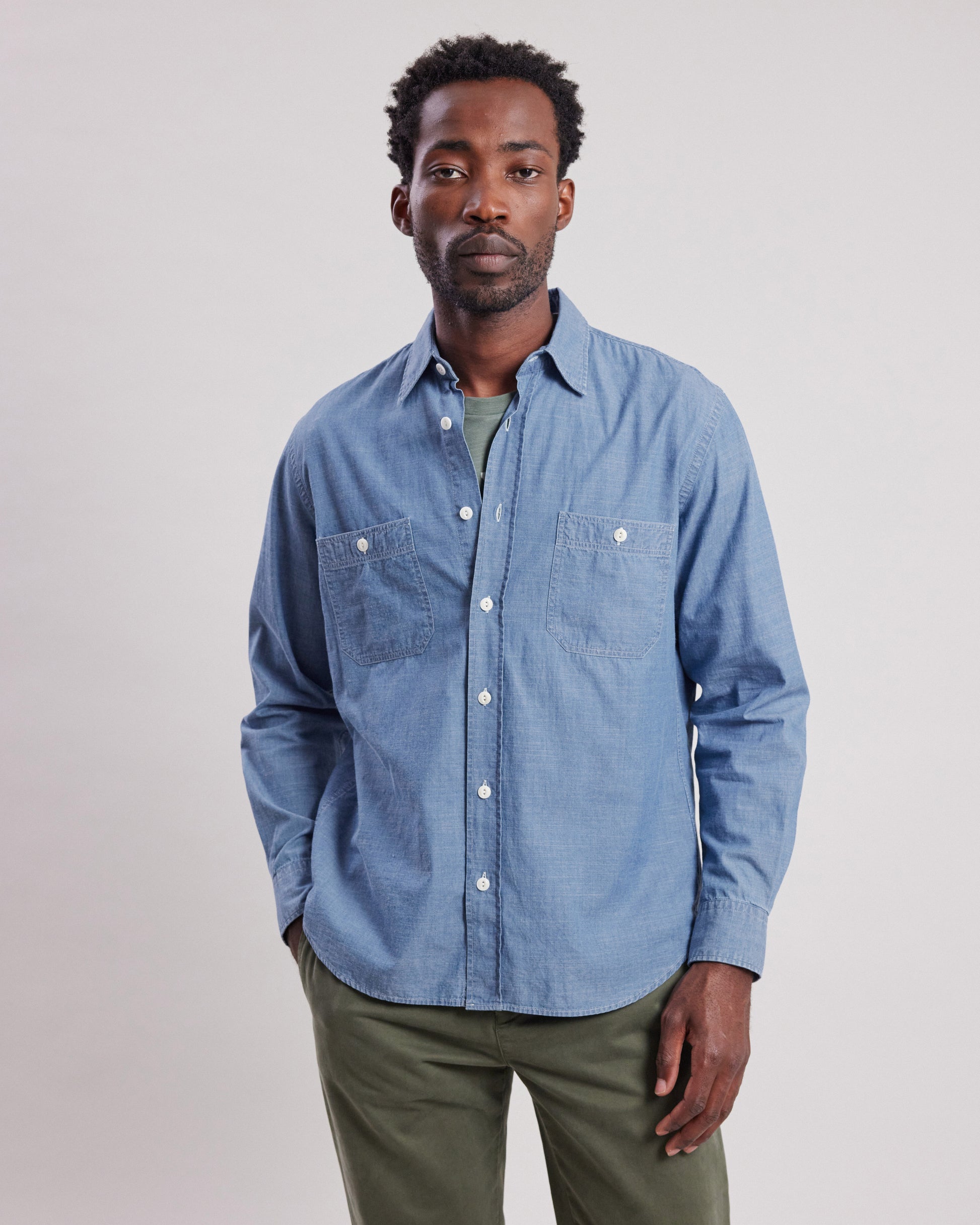 Chemise Homme en chambray léger Pocket