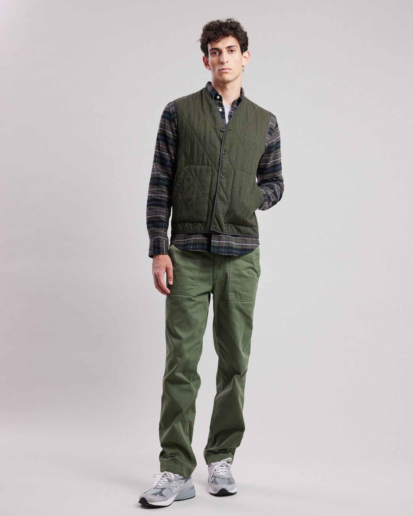 Vince Men's Military Green recycled wool Vest