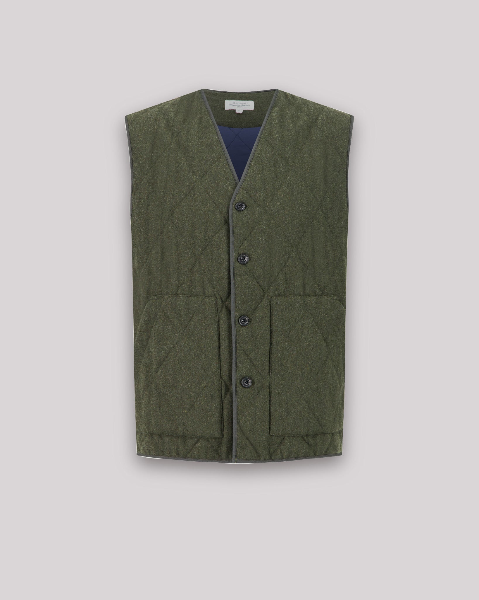 Gilet Homme matelassé en flanelle de laine Vert Militaire Vince