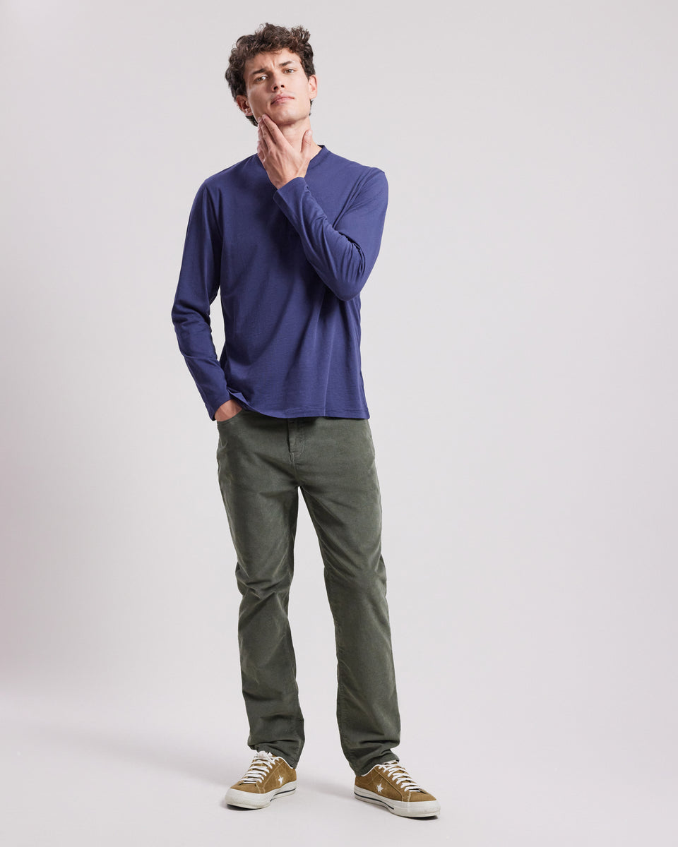 Pantalon Homme en velours côtelé Vert Militaire Tim - Image principale