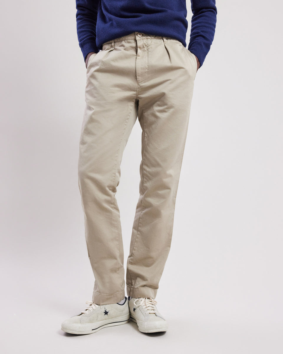 Tony Men's Khaki piqué Pants - Image alternative