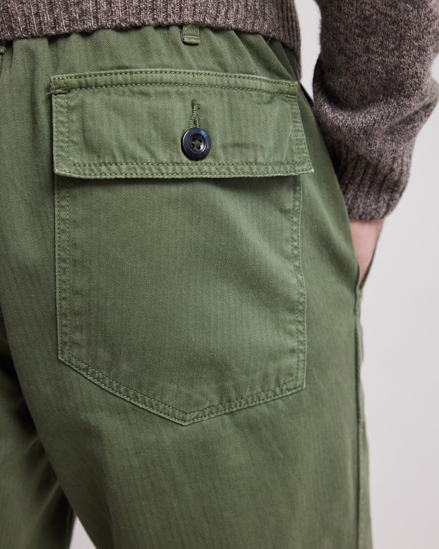 Fatigue Men's Military Green herringbone cotton Pants