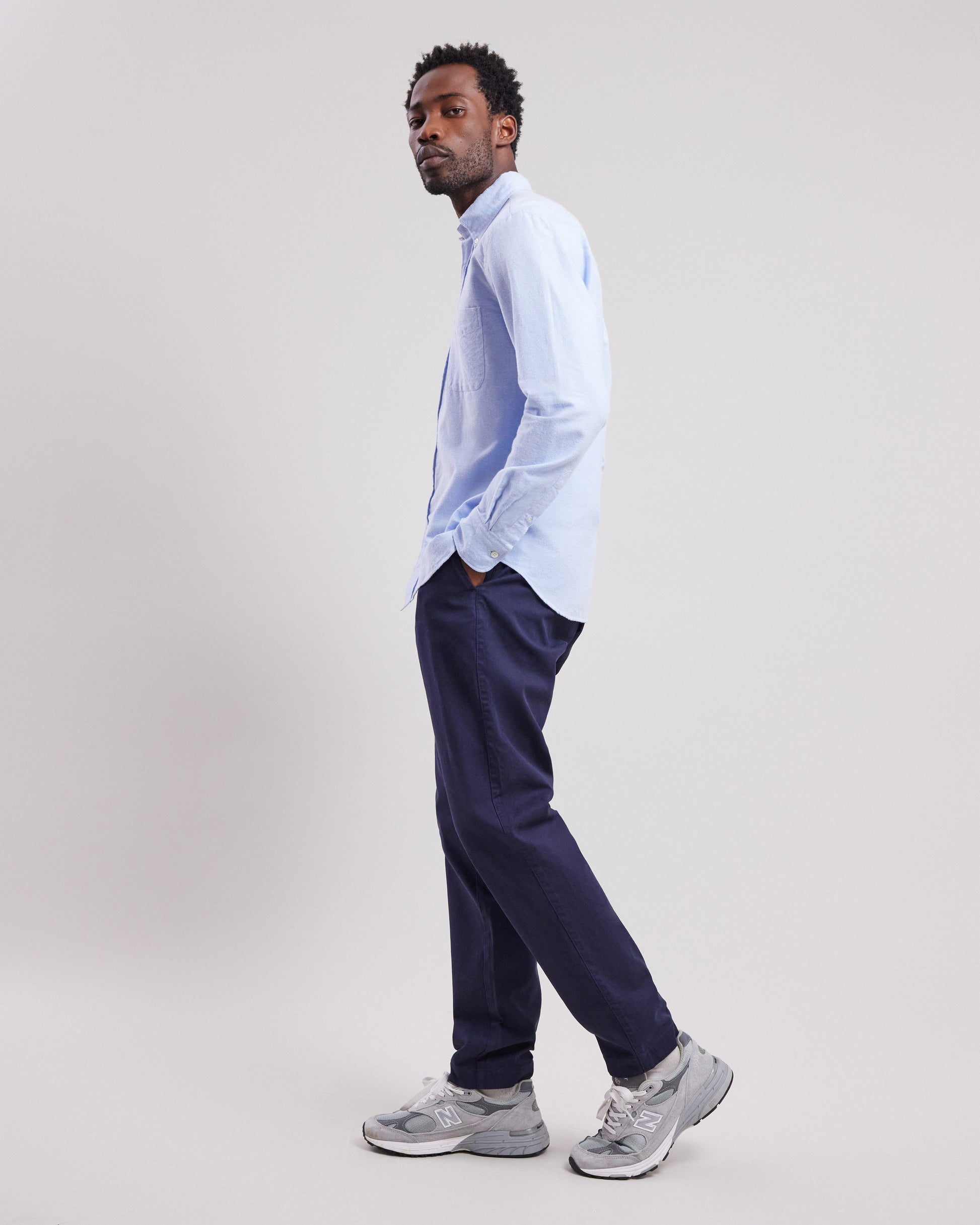 Pantalon Homme en piqué stretch Bleu Nuit Tyron