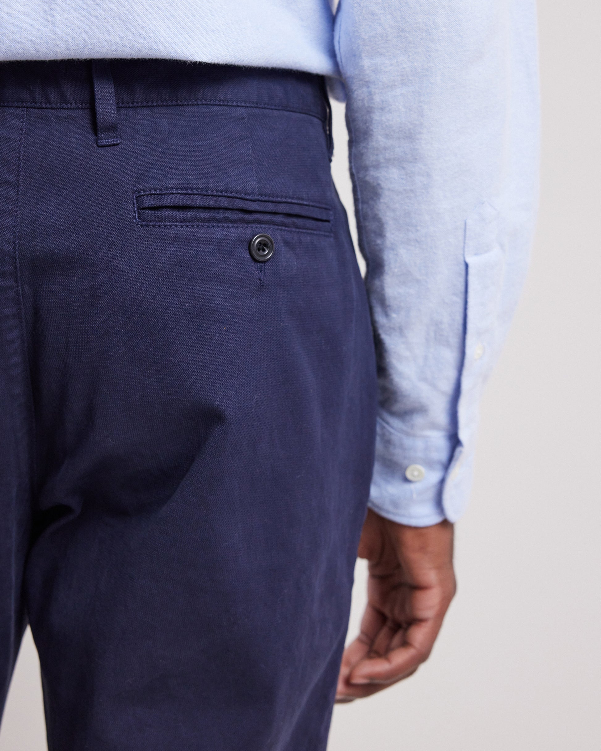 Pantalon Homme en piqué stretch Bleu Nuit Tyron