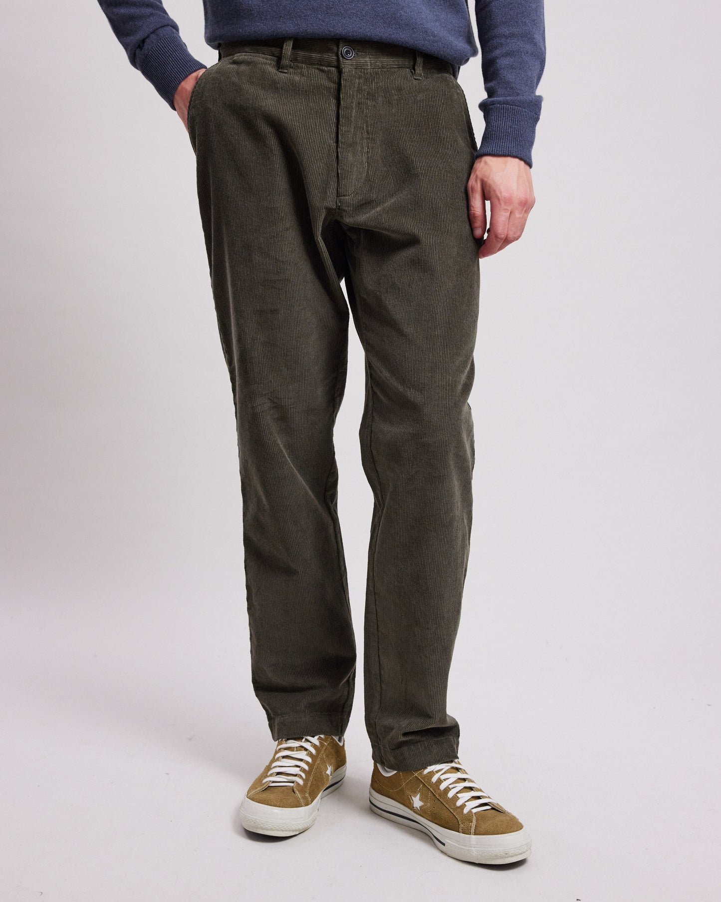 Pantalon Homme en velours côtelé Vert Olive Tyron BC57103-05