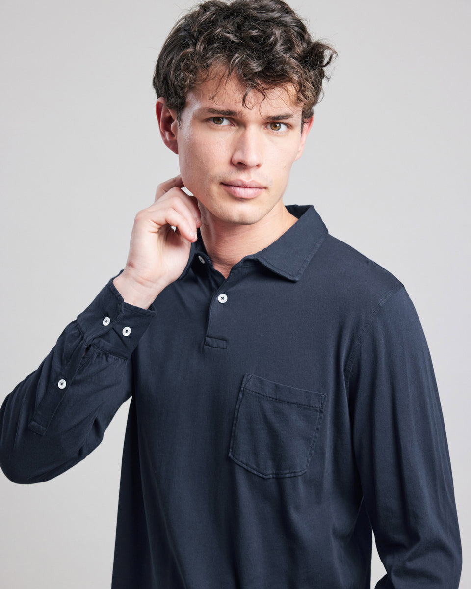 Polo Homme en jersey de coton Bleu nuit - Image alternative