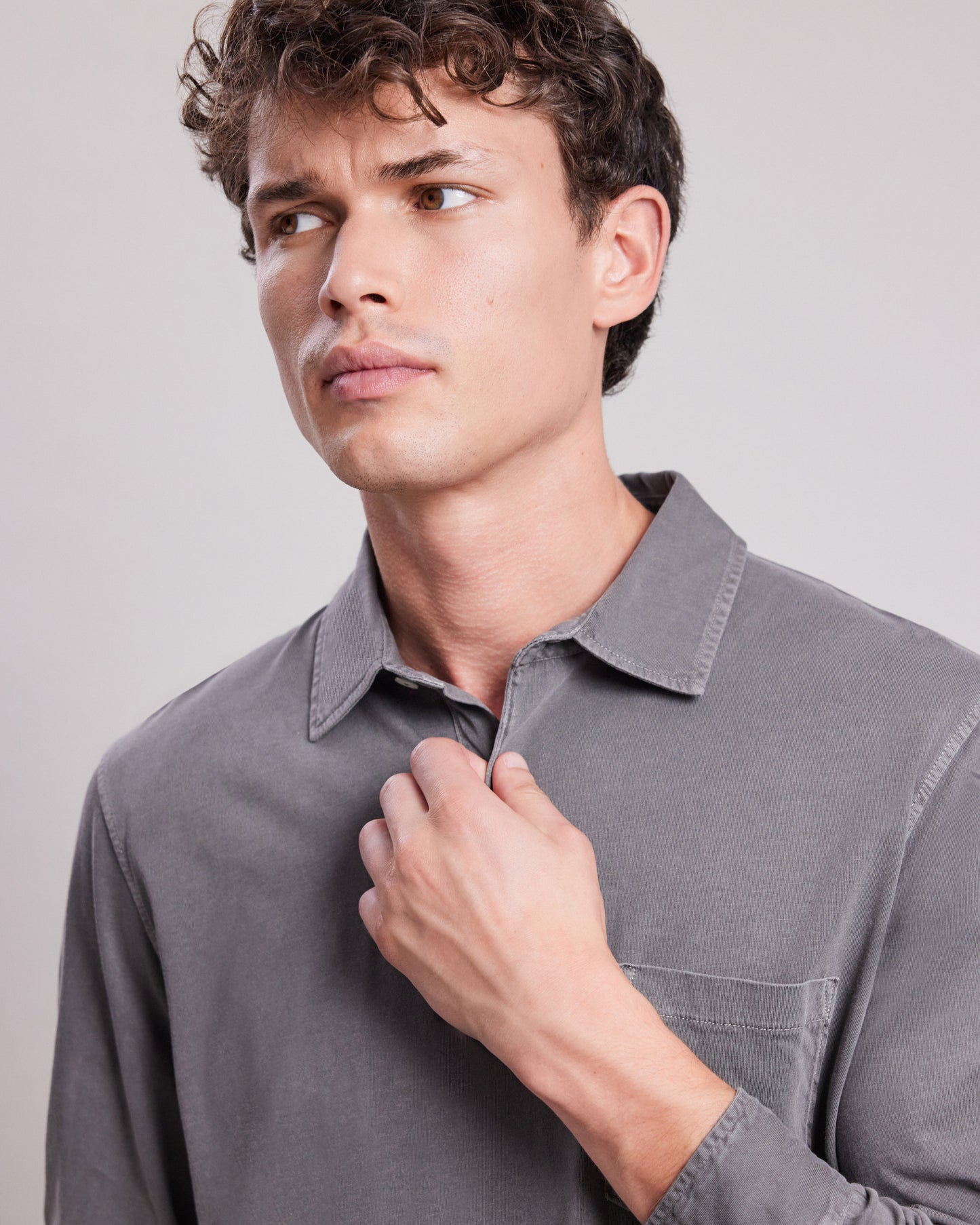 Men's Carbon cotton jersey Polo