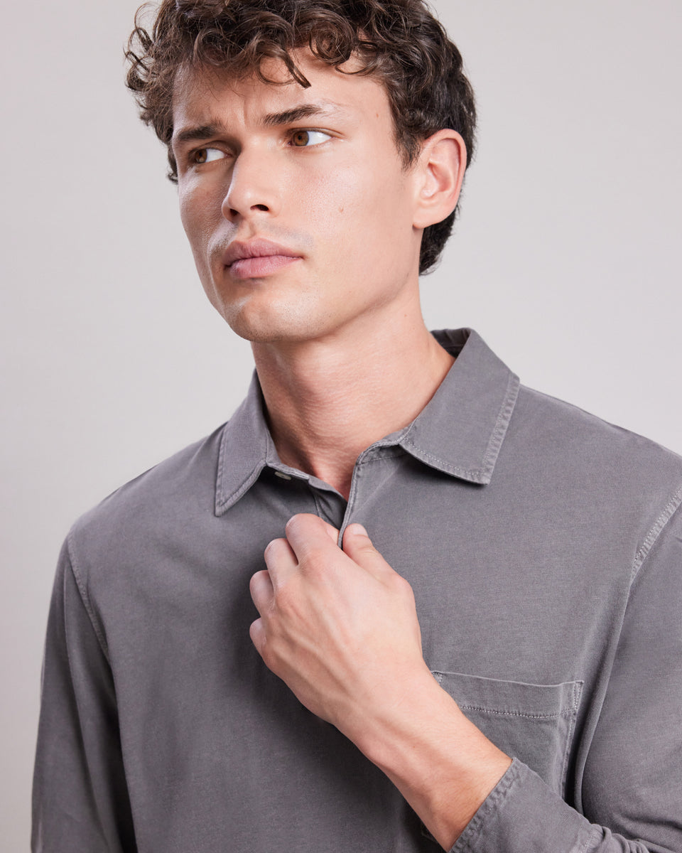 Polo Homme en jersey de coton Carbone - Image alternative