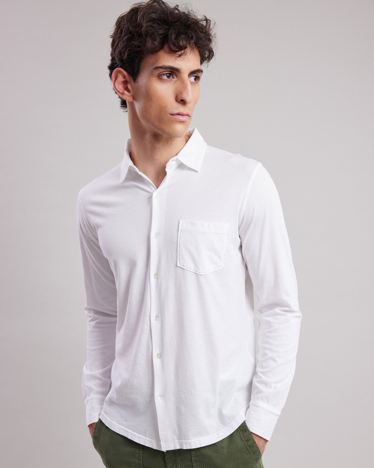 Men's White light jersey Shirt