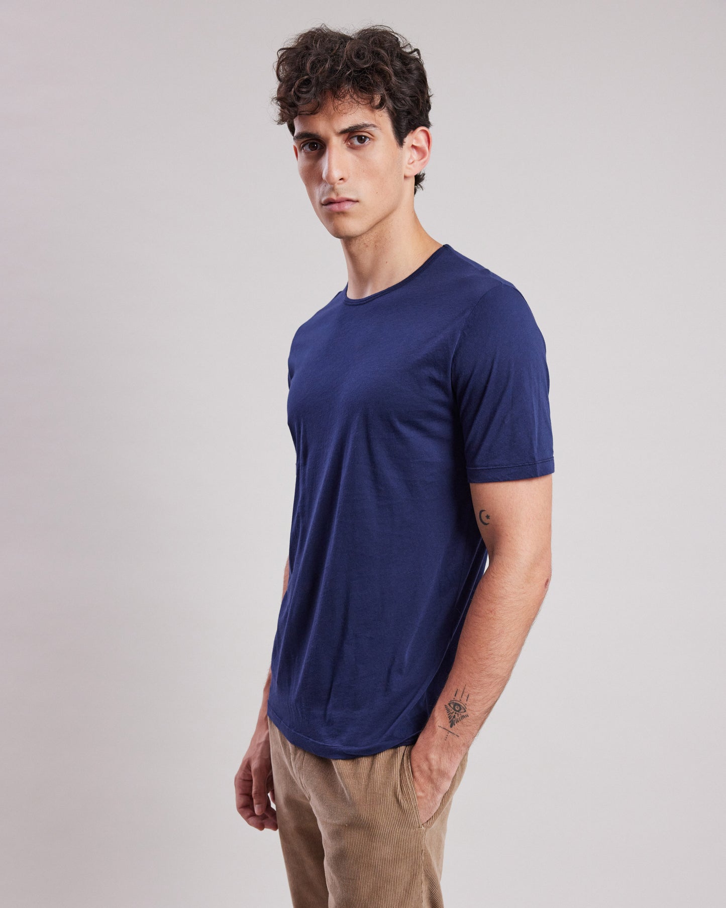 Light Crew Men's Navy Blue light jersey T-shirt