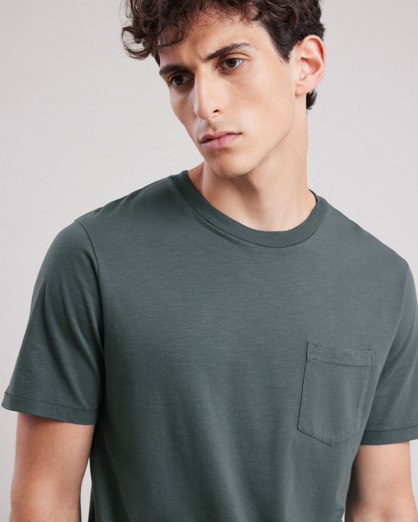 Tee shirt Homme en coton slub Carbone Pocket