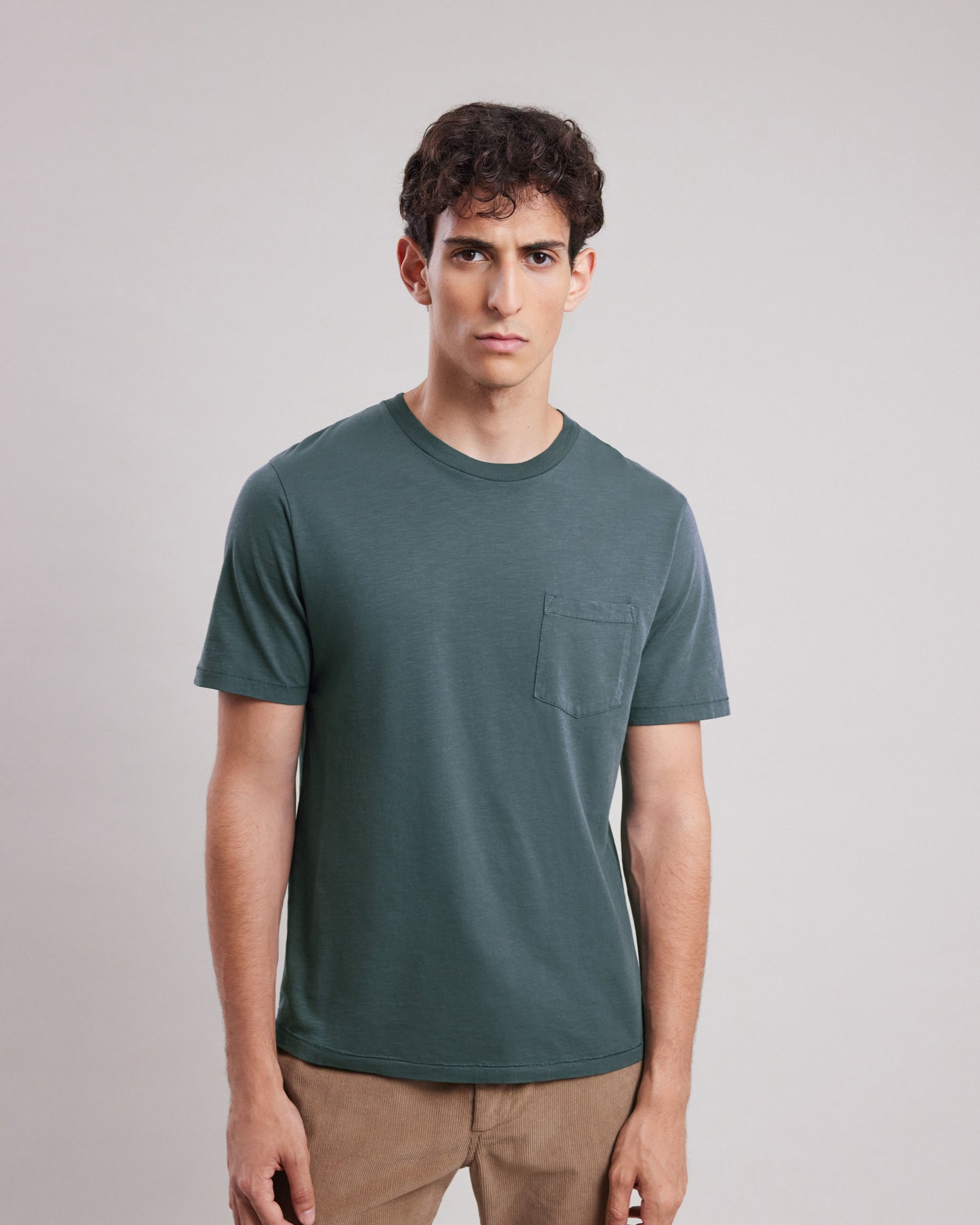 Tee shirt Homme en coton slub Carbone Pocket