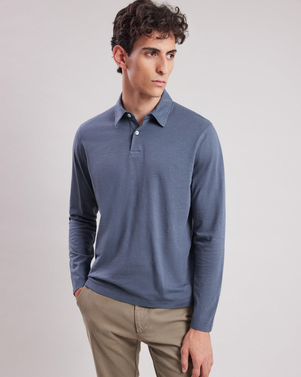 Polo Homme en coton slub Carbone - Image principale