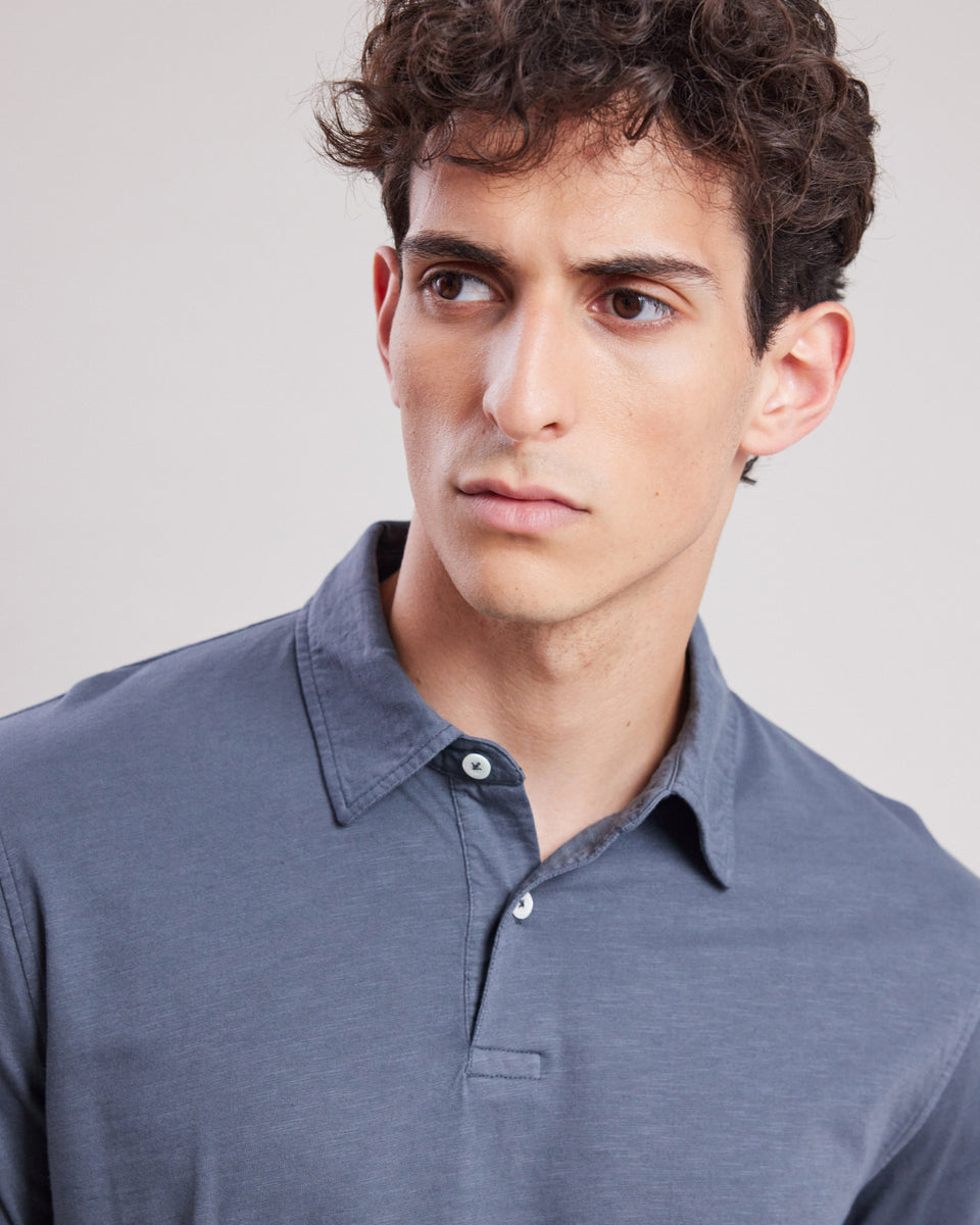 Polo Homme en coton slub Carbone - Image alternative