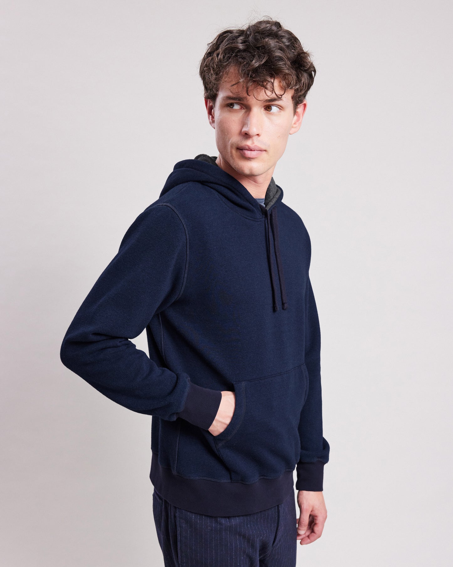 Sweatshirt à capuche Homme en molleton & polaire Indigo