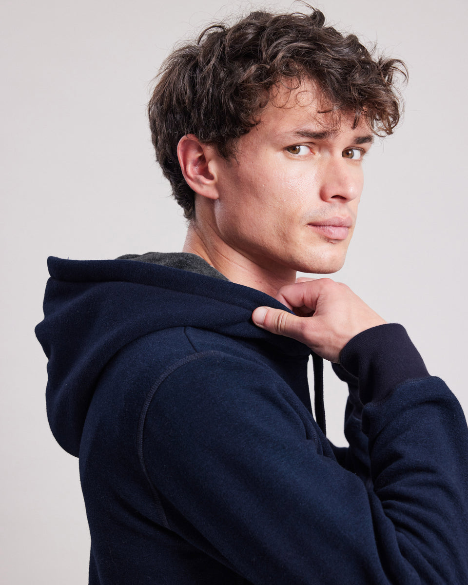 Sweatshirt à capuche Homme en molleton & polaire Indigo - Image alternative