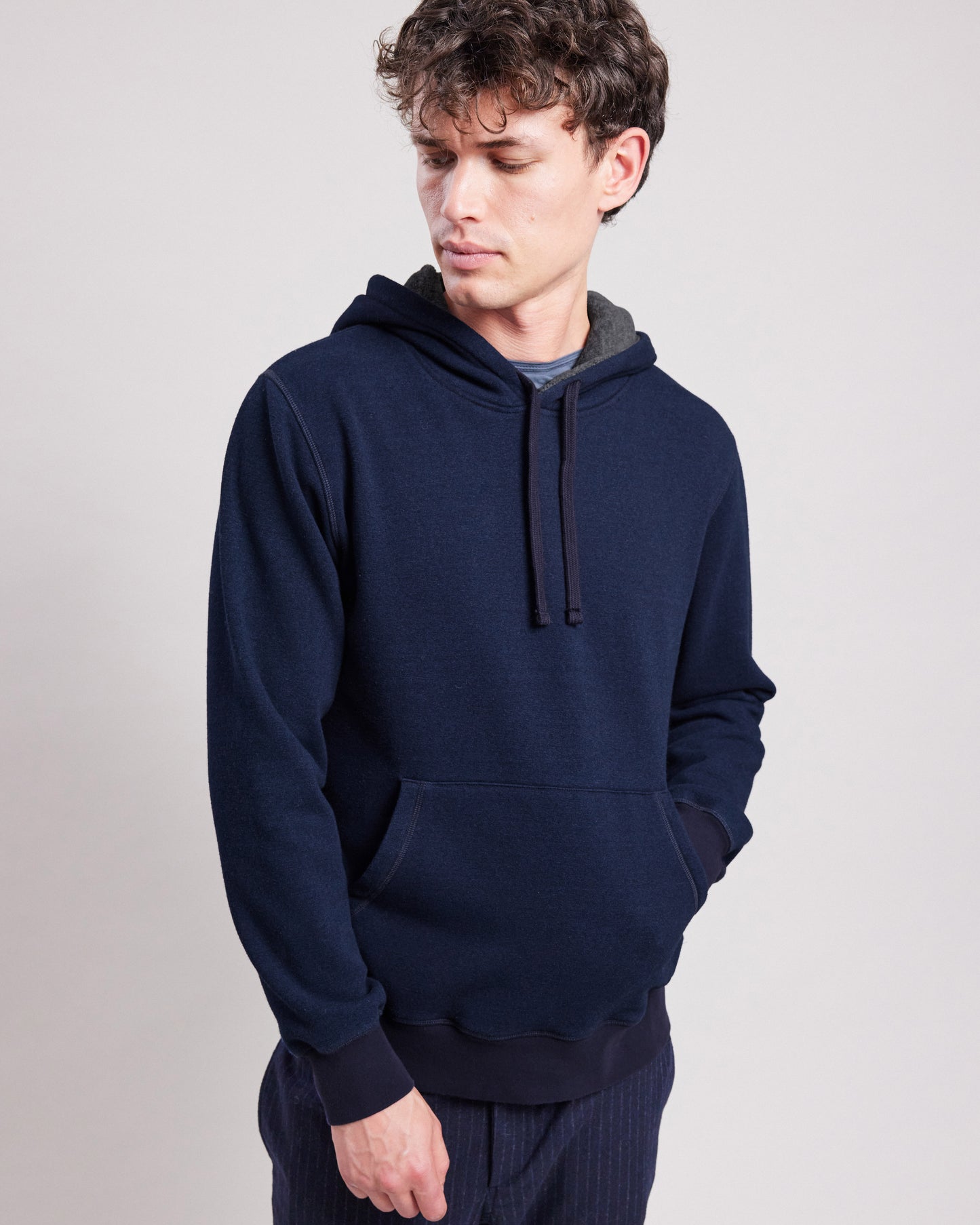 Sweatshirt à capuche Homme en molleton & polaire Indigo