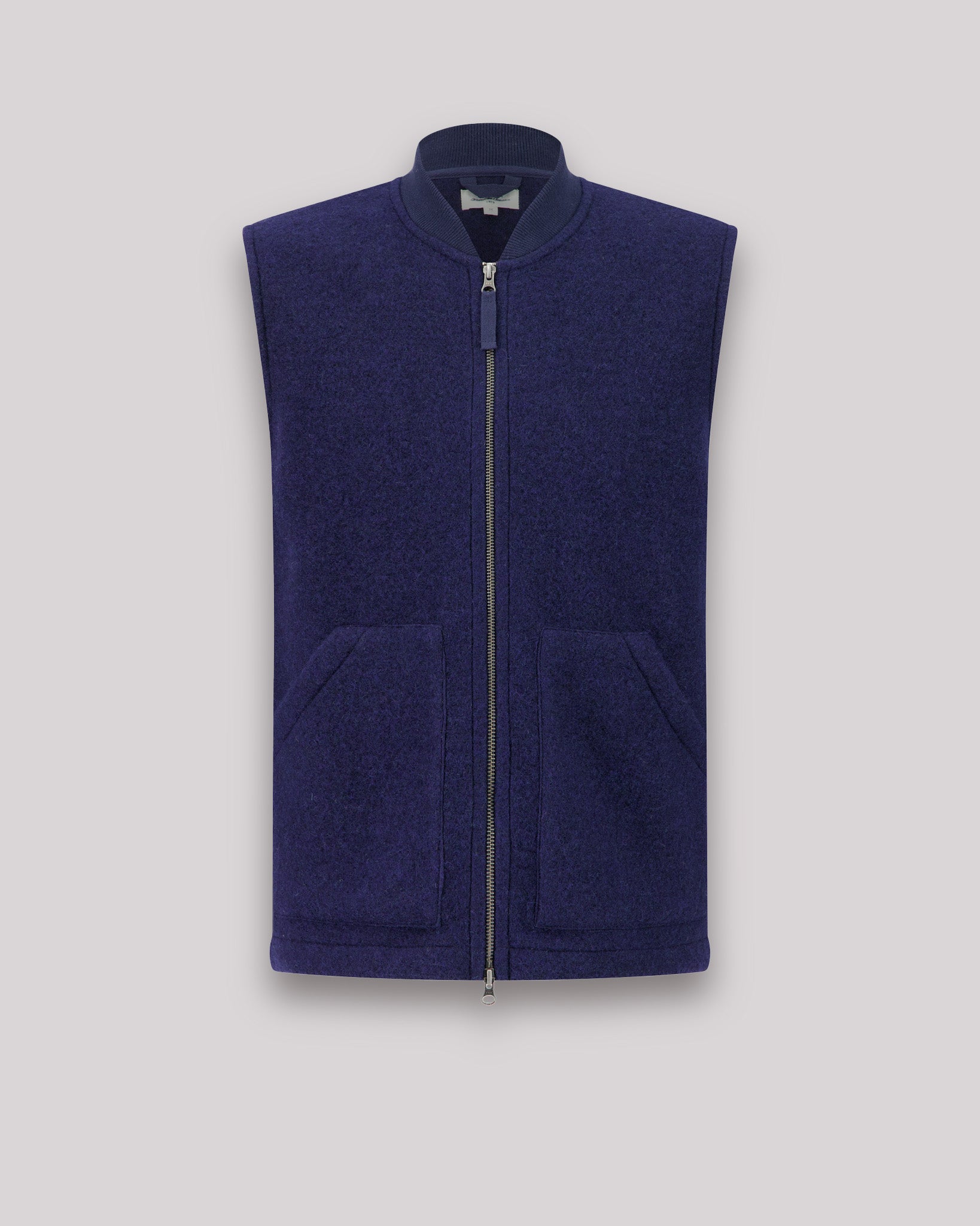 Gilet Homme en laine bouillie Bleu Marine Vest