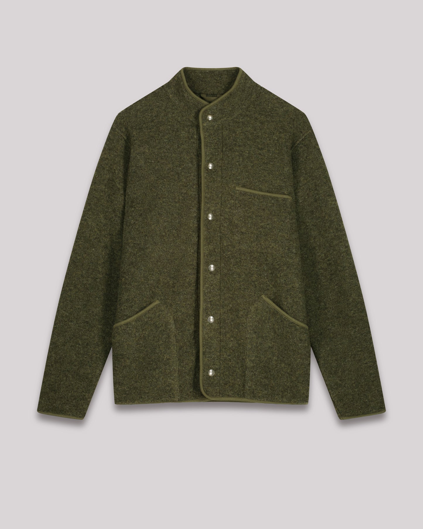 Veste Homme en laine bouillie Vert Militaire Jason