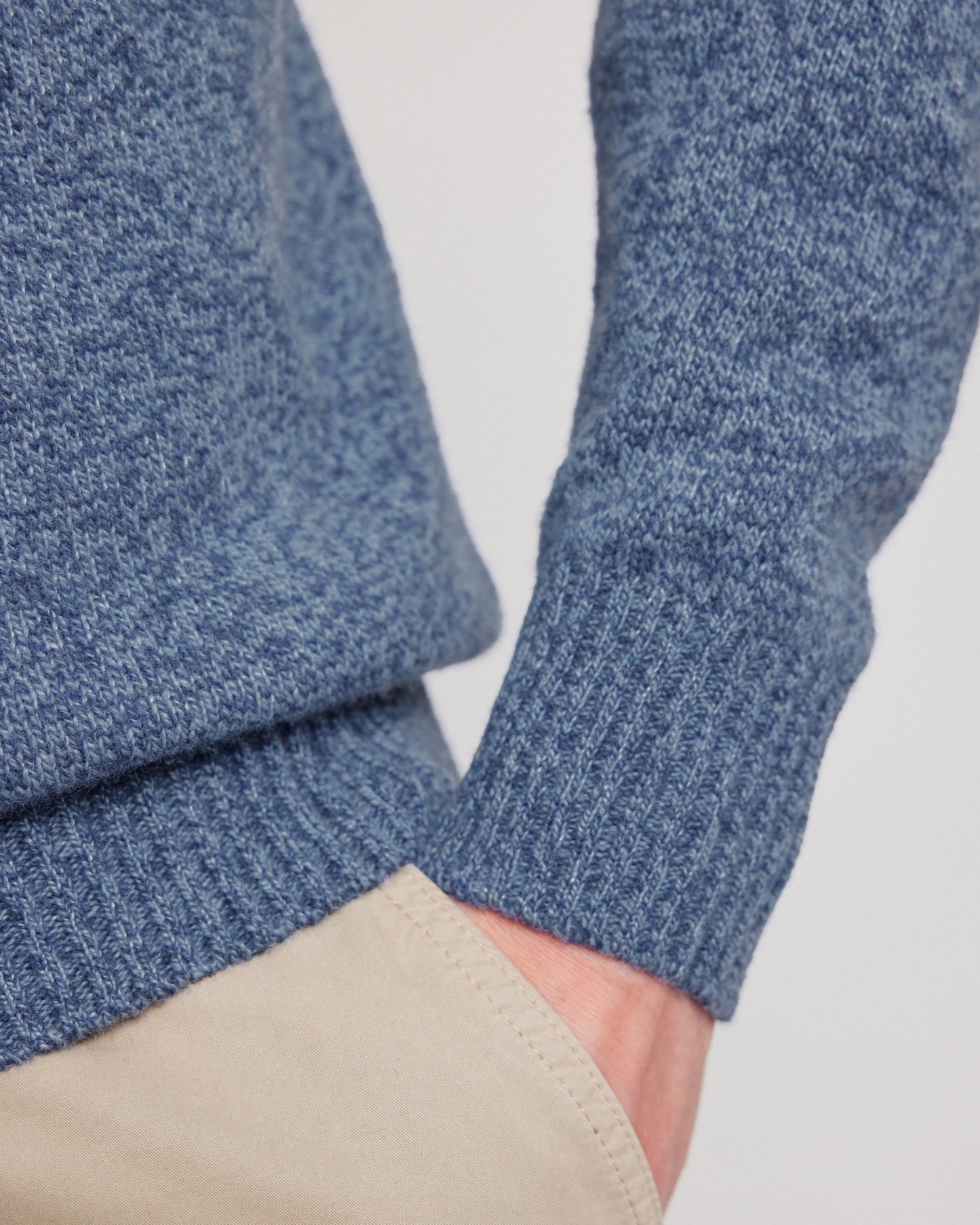 Pull Homme en laine lambswool Bleu denim