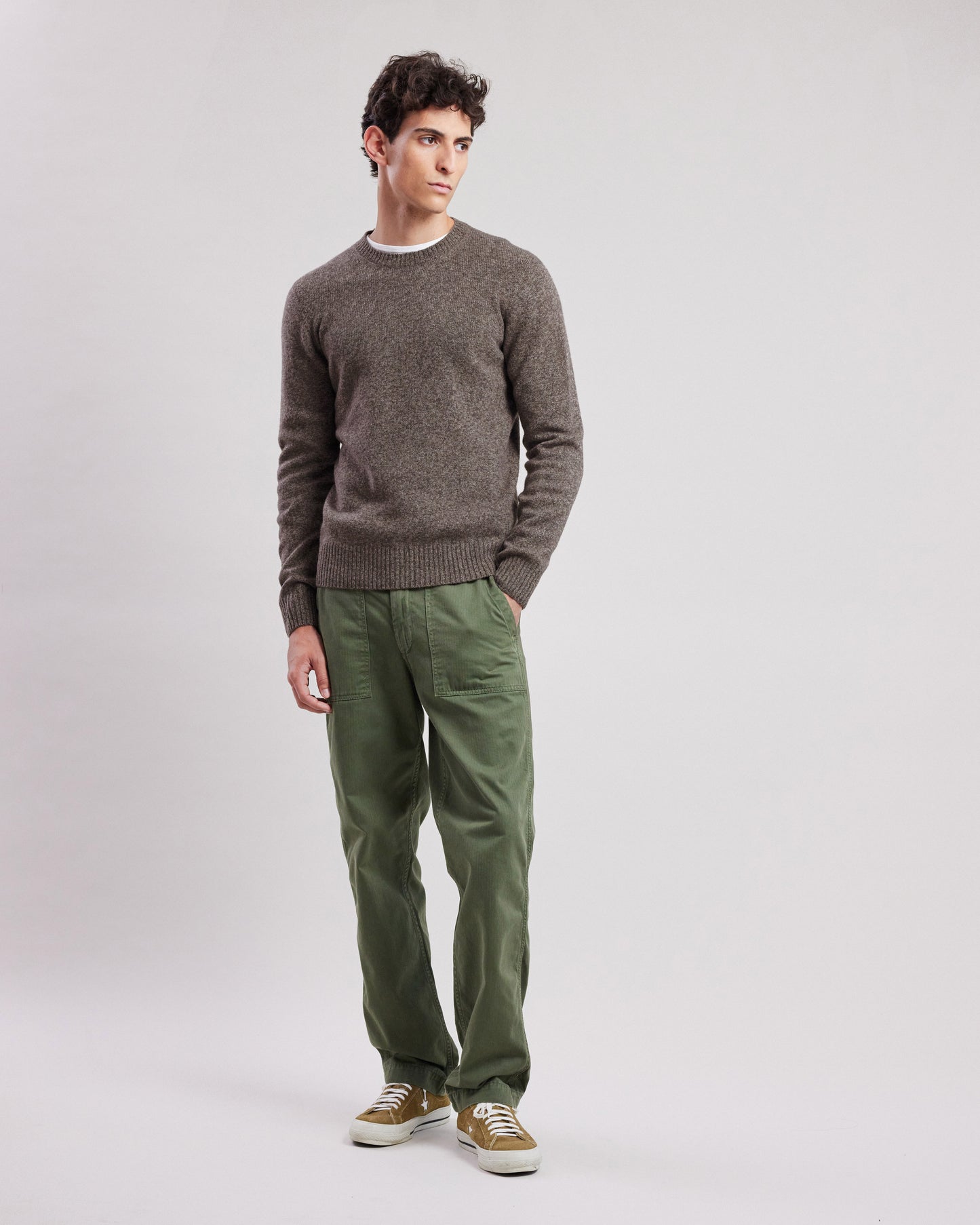 Pull Homme en lambswool Brun