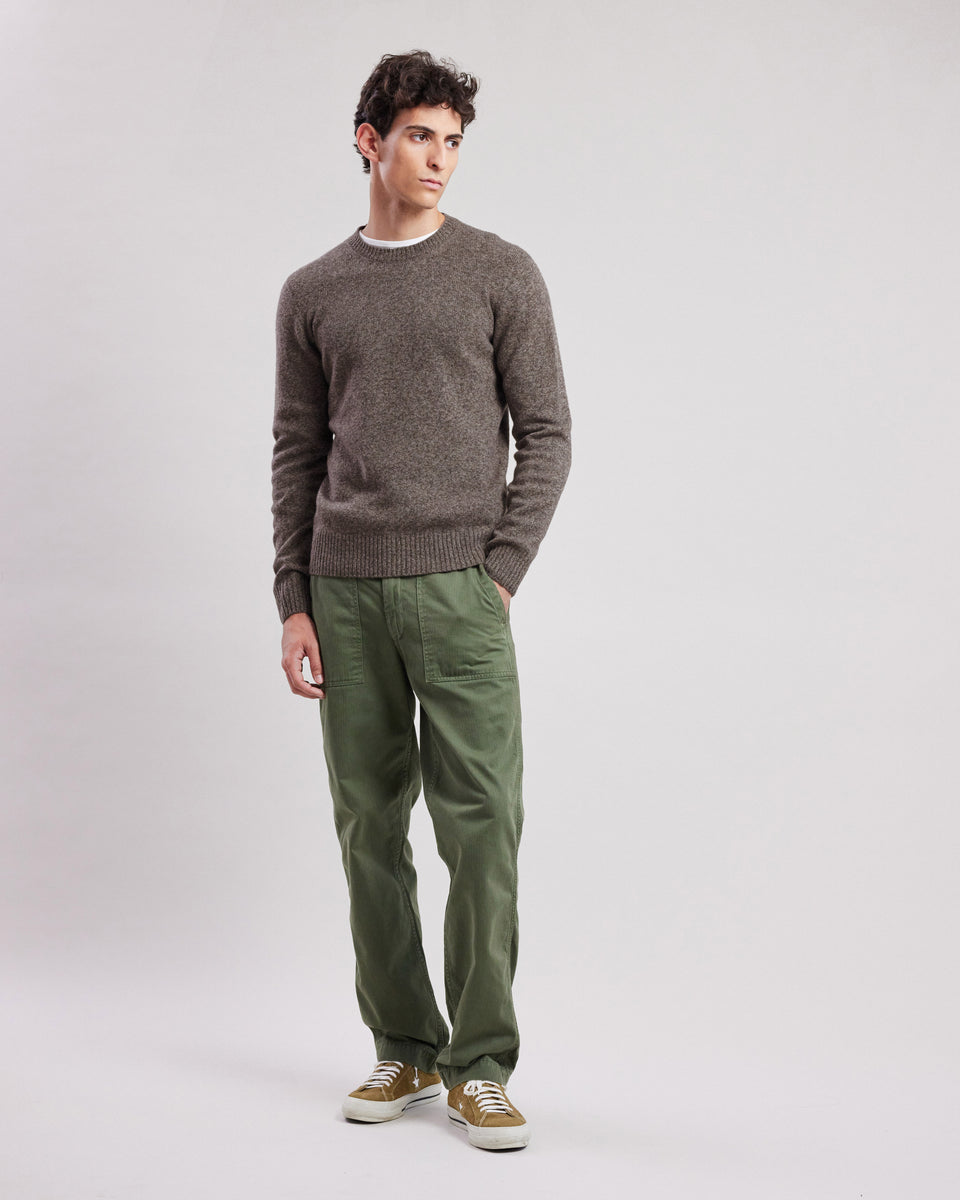 Men's Brown fine wool Sweater - Image alternative