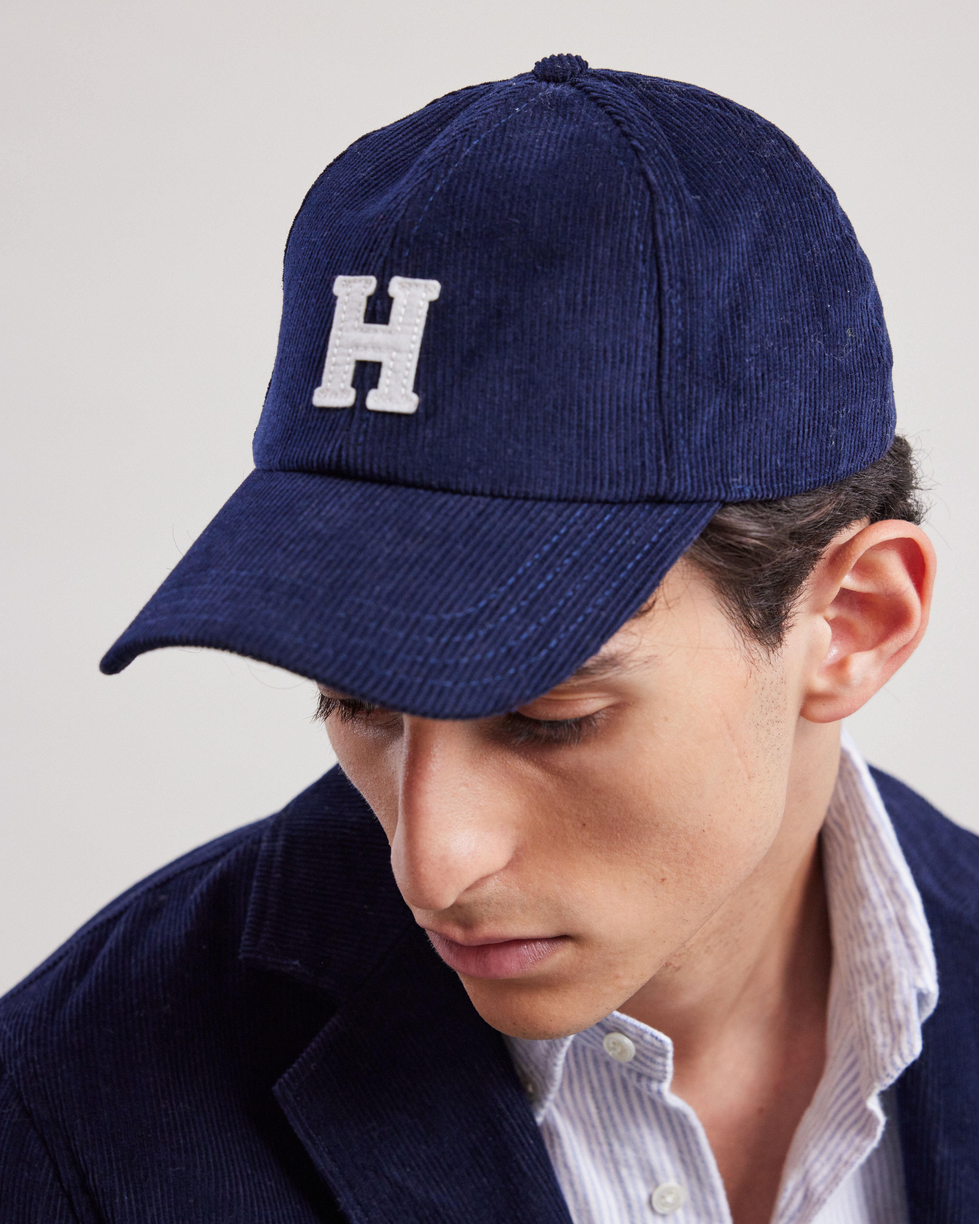 Cap H Men s Midnight Blue corduroy Cap Men s Cap Hartford