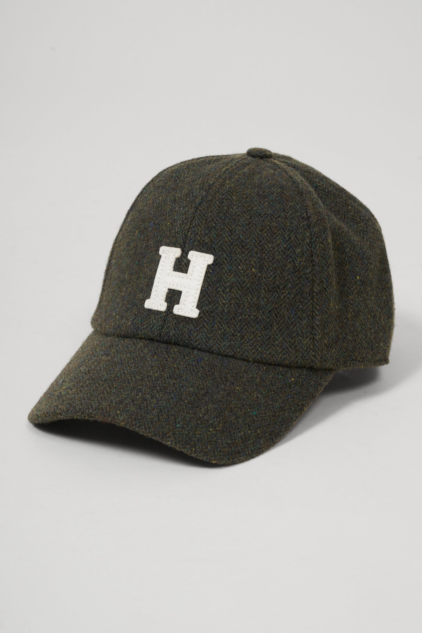 Men's Military Green recycled plaid wool Cap