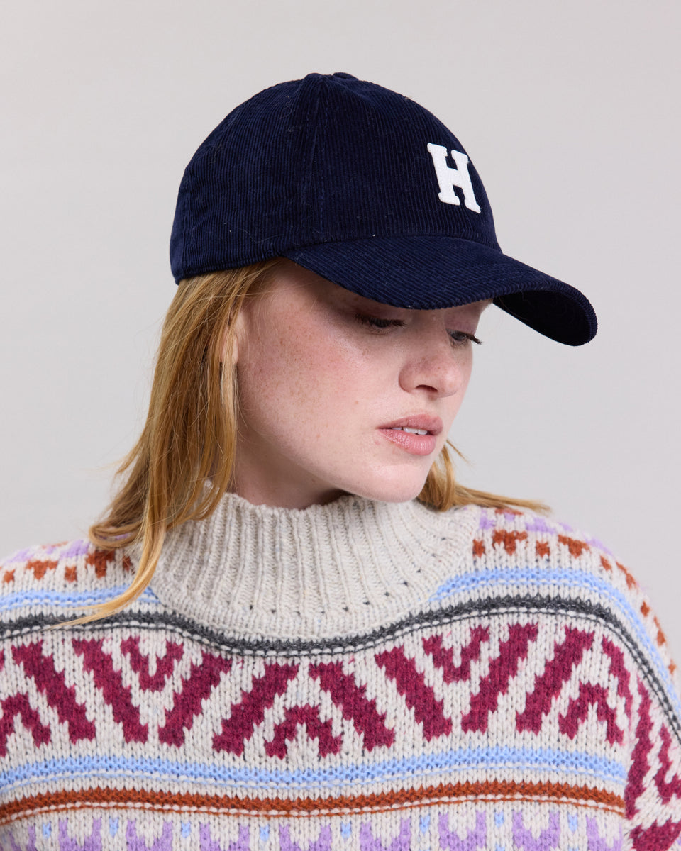 Women's Midnight Blue corduroy Cap - Image alternative