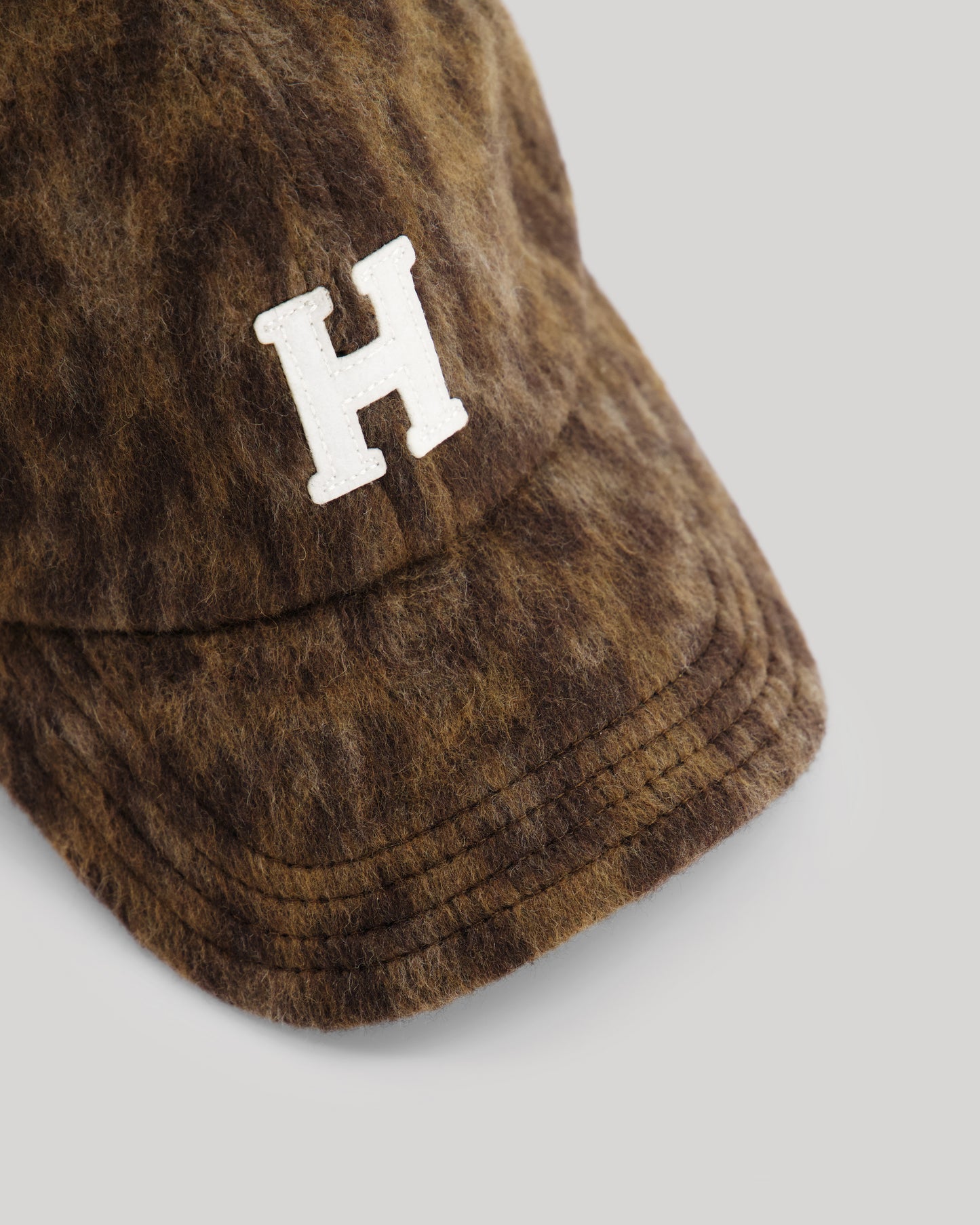 Cap H Women's Brown Leopard print wool blend Cap