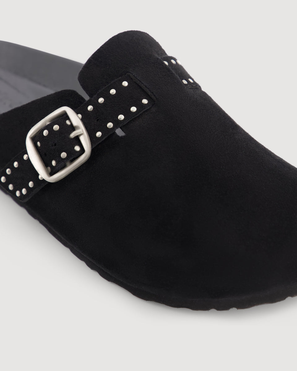 Earth Women's Black suede leather Clogs - Image alternative