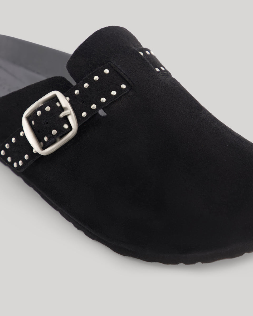 Earth Women's Black suede leather Clogs - Image alternative