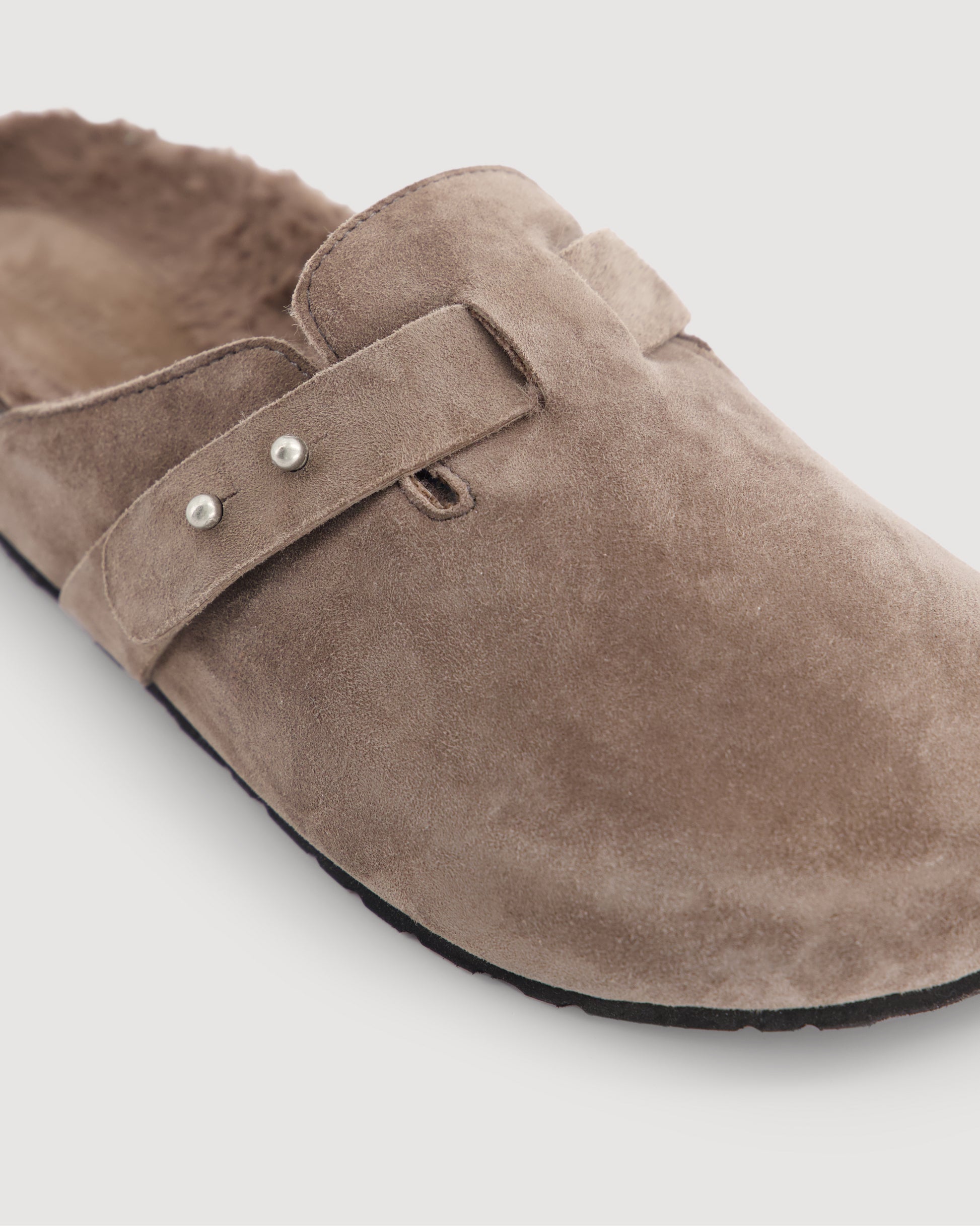 Sabots Femme en cuir suédé Taupe Engelo BCAL713-01