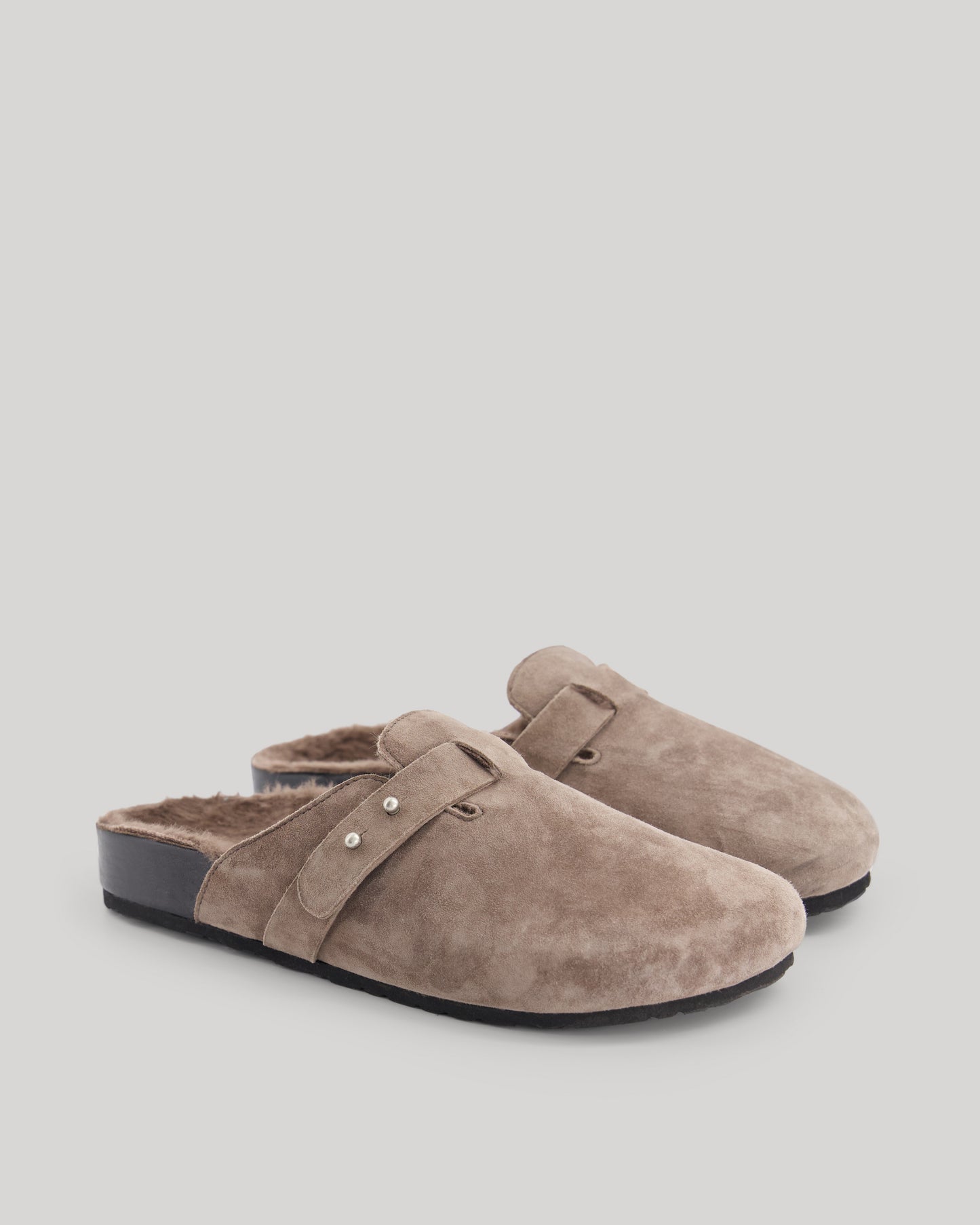 Sabots Femme en cuir suédé Taupe Engelo