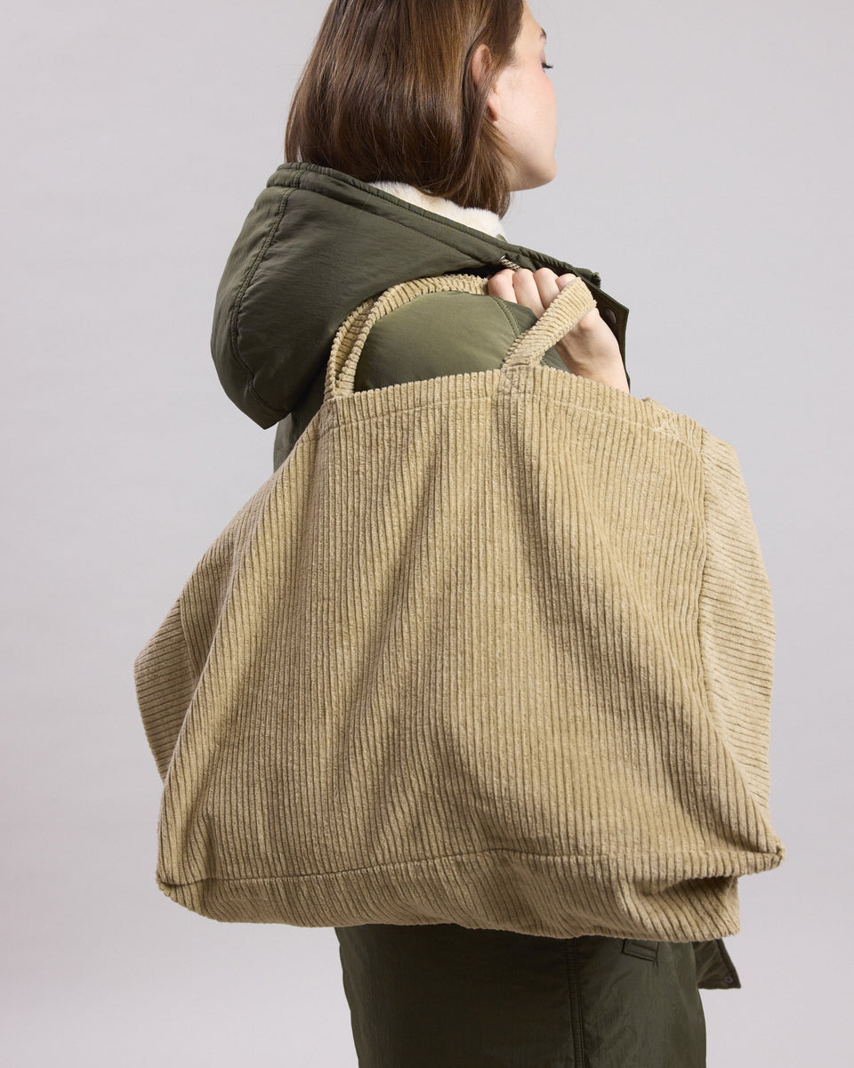 Women's Beige corduroy Bag - Image principale