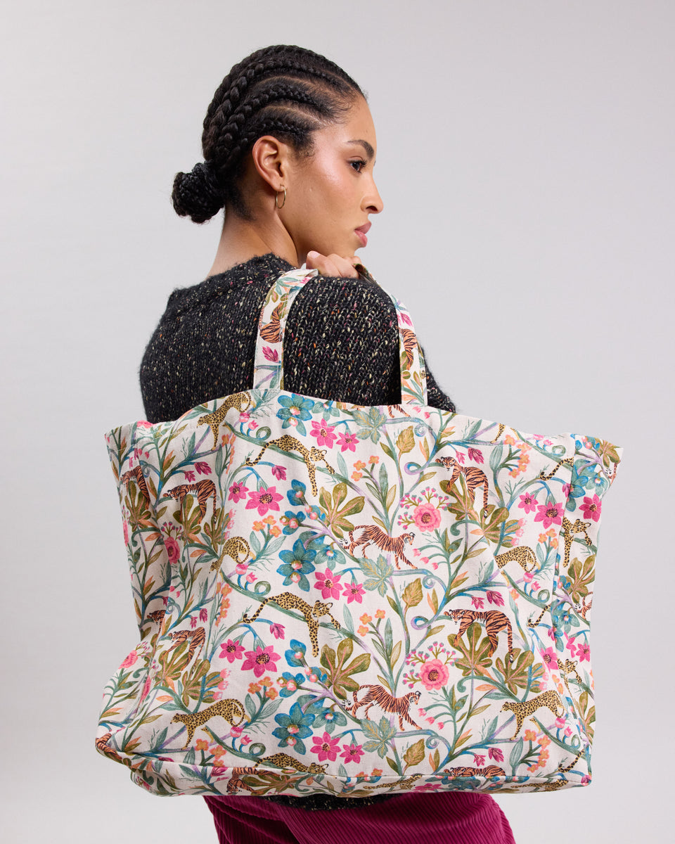 Sac Femme en coton imprimé jungle Multicolore - Image principale