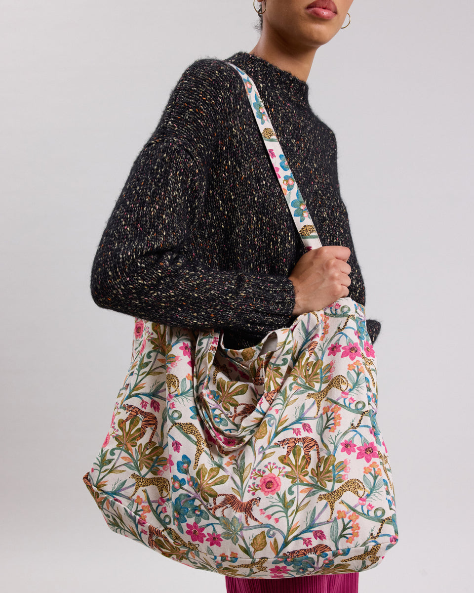 Women's Multicolor jungle print cotton Bag - Image alternative