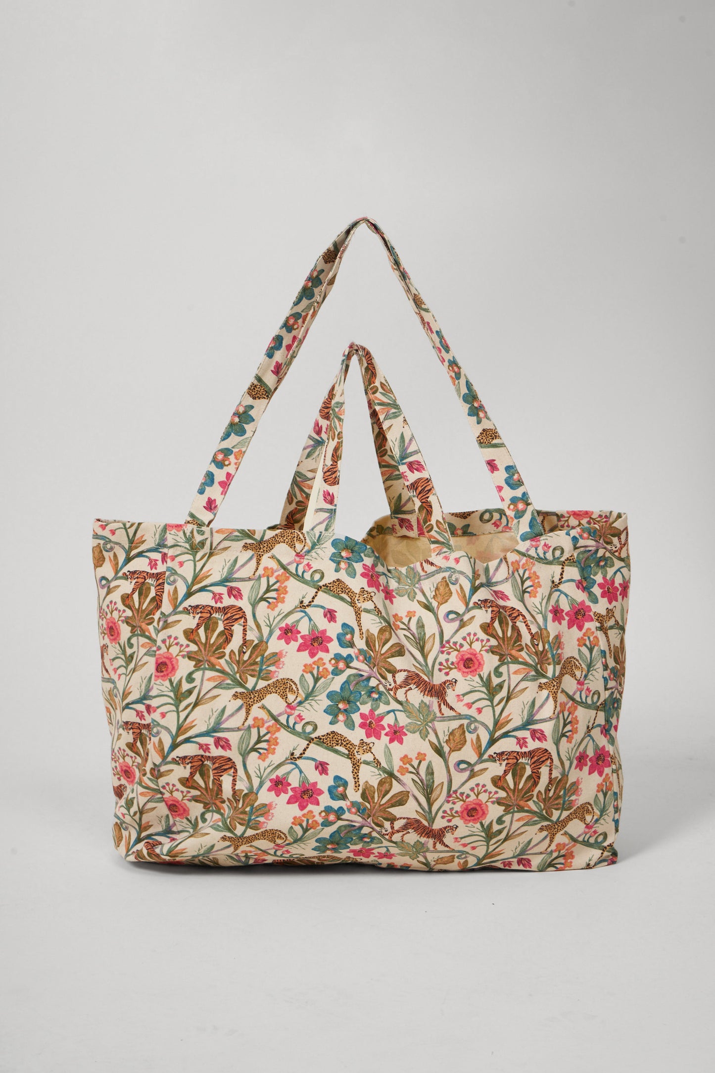 Sac Femme en coton imprimé jungle Multicolore