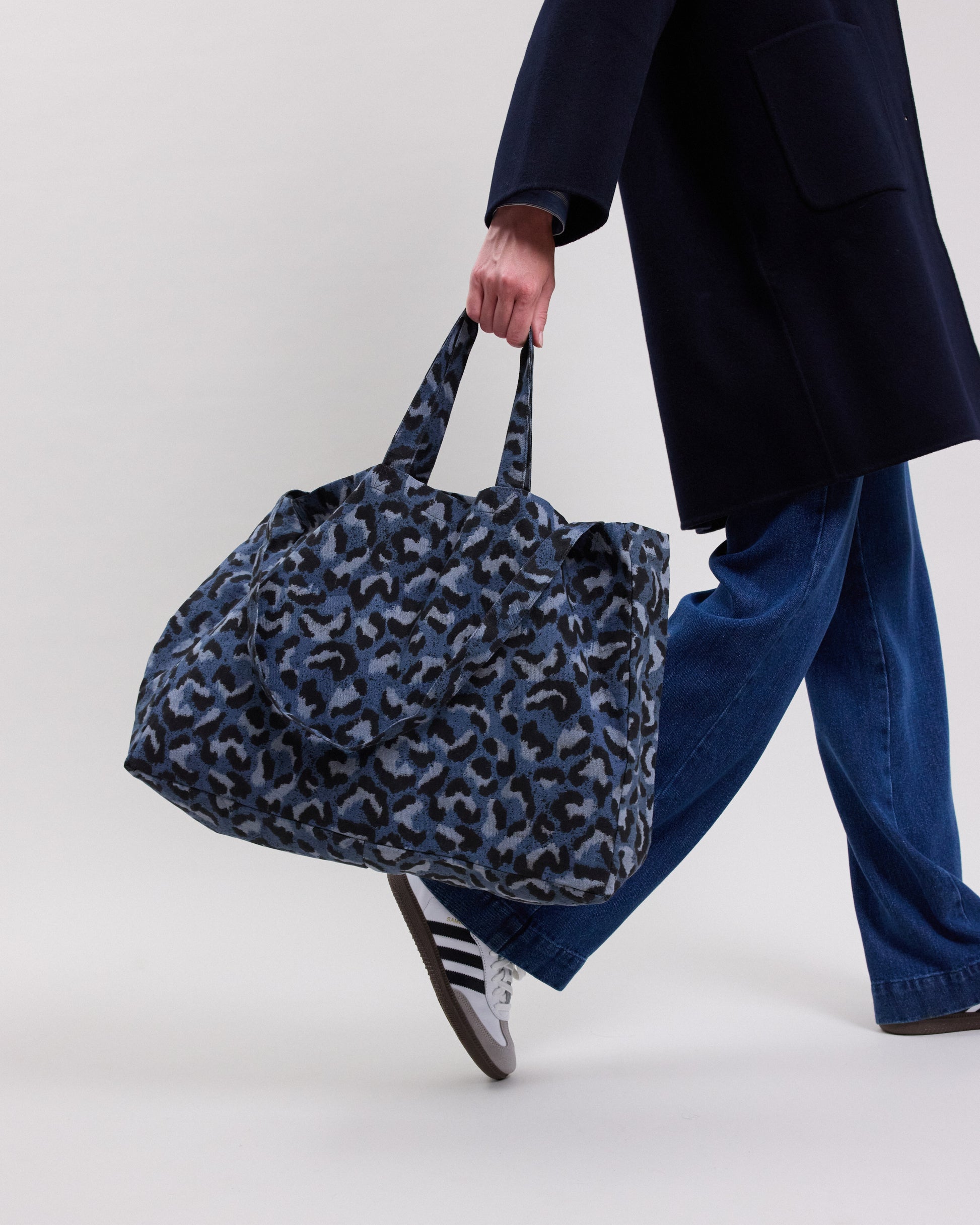 Sac Femme en coton imprimé léopard Bleu BCAQ718-02