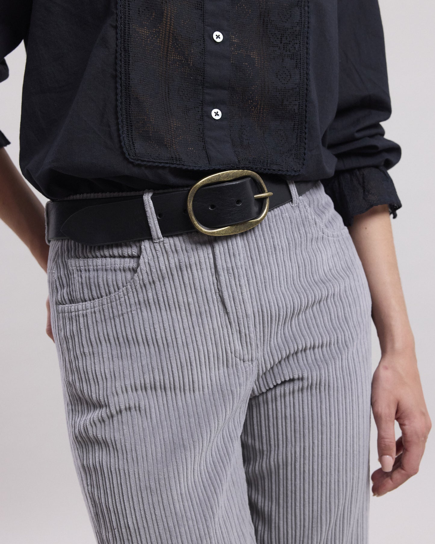 Ceinture Femme en cuir Noir Angus