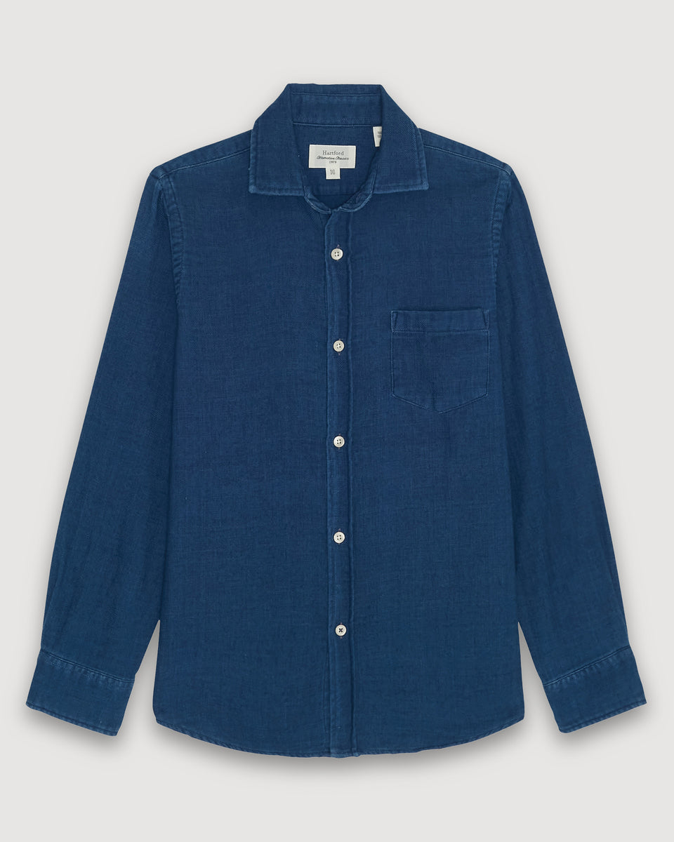 Paul Boy's Indigo double face twill Shirt - Image principale