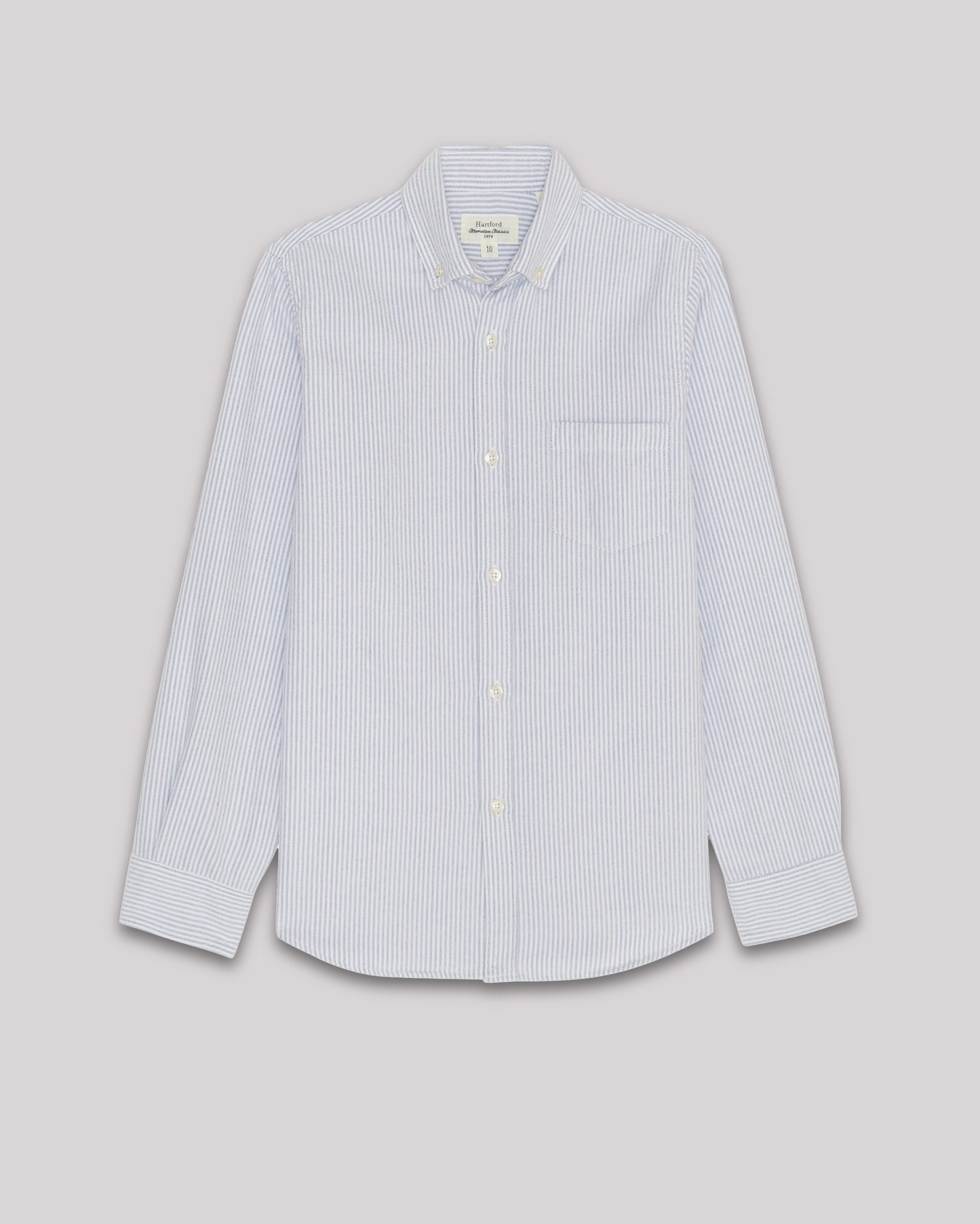 Chemise Garcon en oxford de coton brossé Bleu Pitt