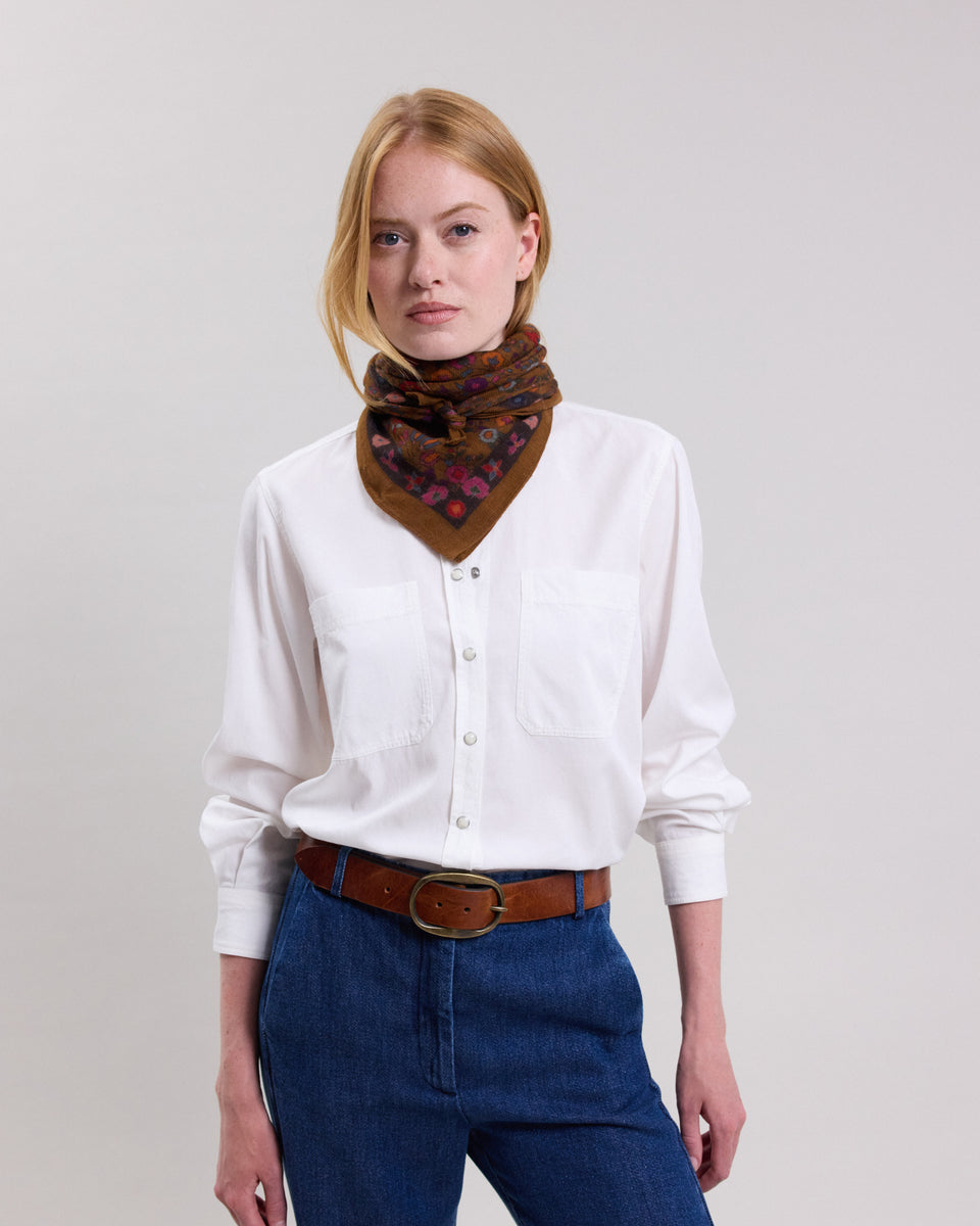 Chandler Women's off-white cotton twill Shirt - Image alternative